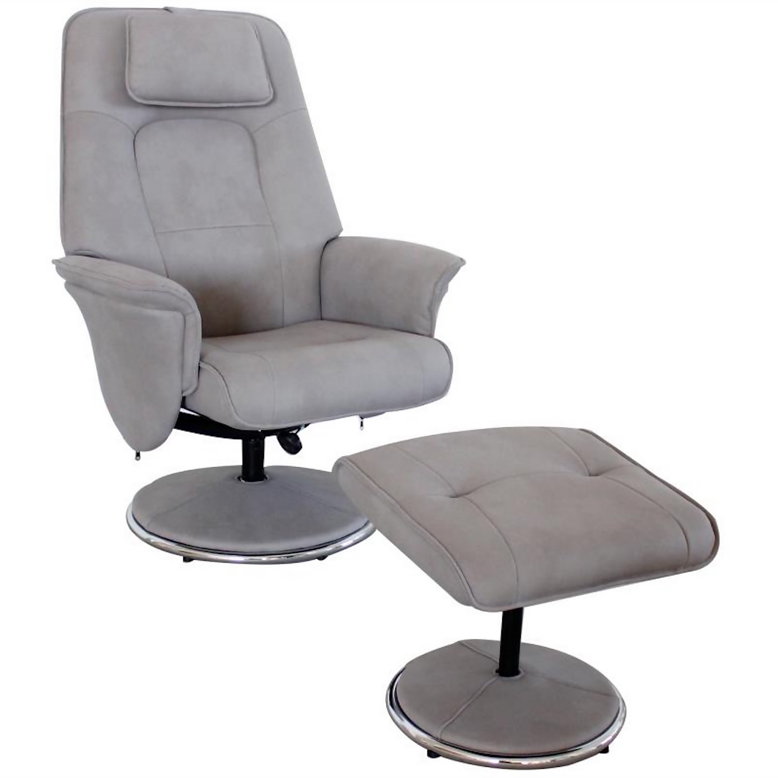 Photo of Rex Recliner Chair And Footstool - Grey