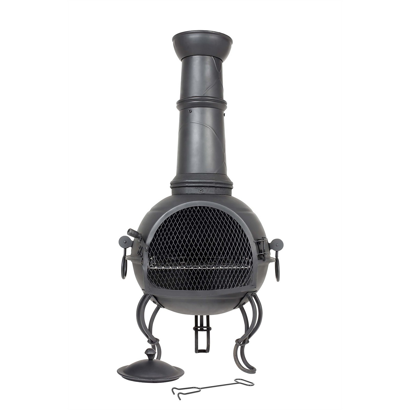 107cm Terrassenofen "Murcia" aus Stahl, schwarz