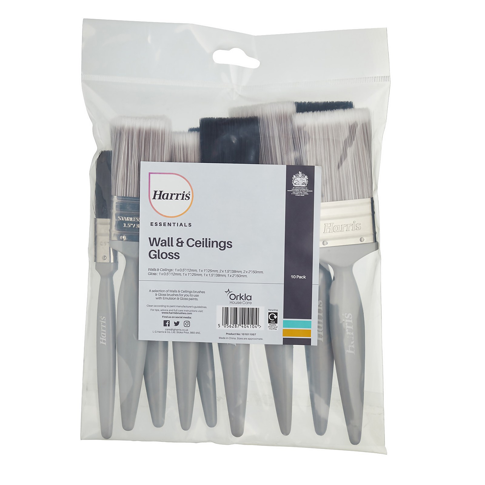 Photo of Harris Essentials Walls & Ceilings & Woodwork Gloss Paint Brush 10 Pack