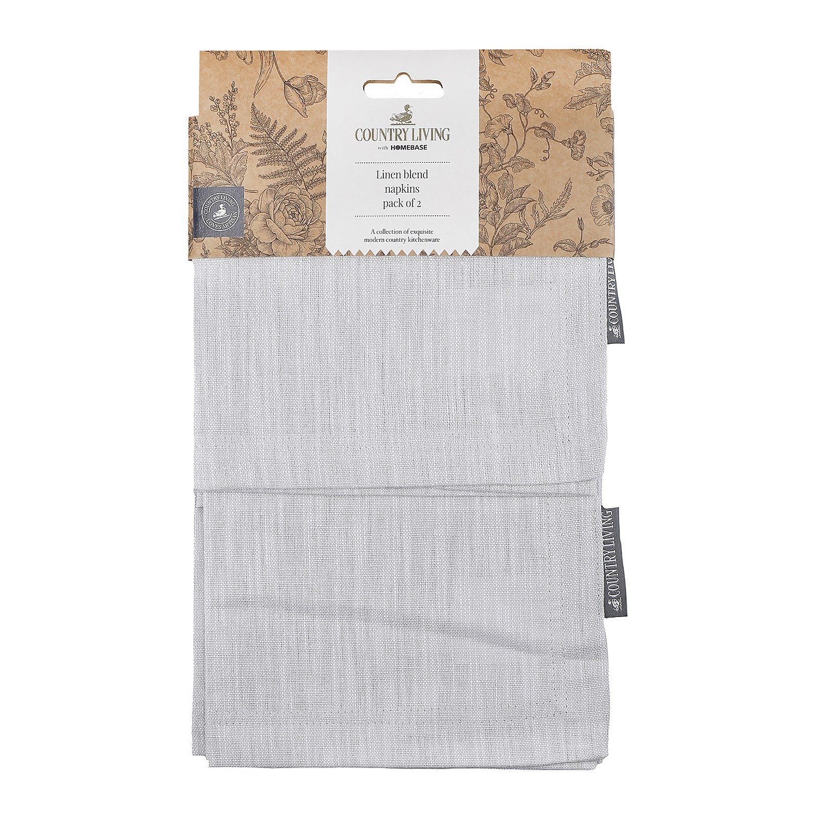 Photo of Country Living Linen Blend Napkins - 2 Pack - Grey