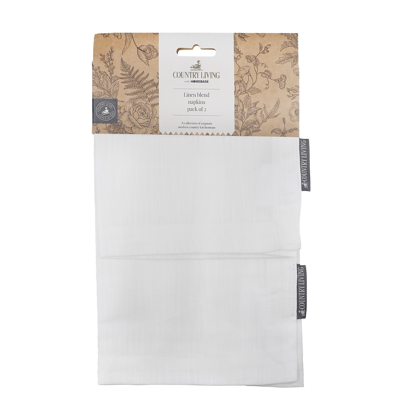 Photo of Country Living Linen Blend Napkins - 2 Pack - White