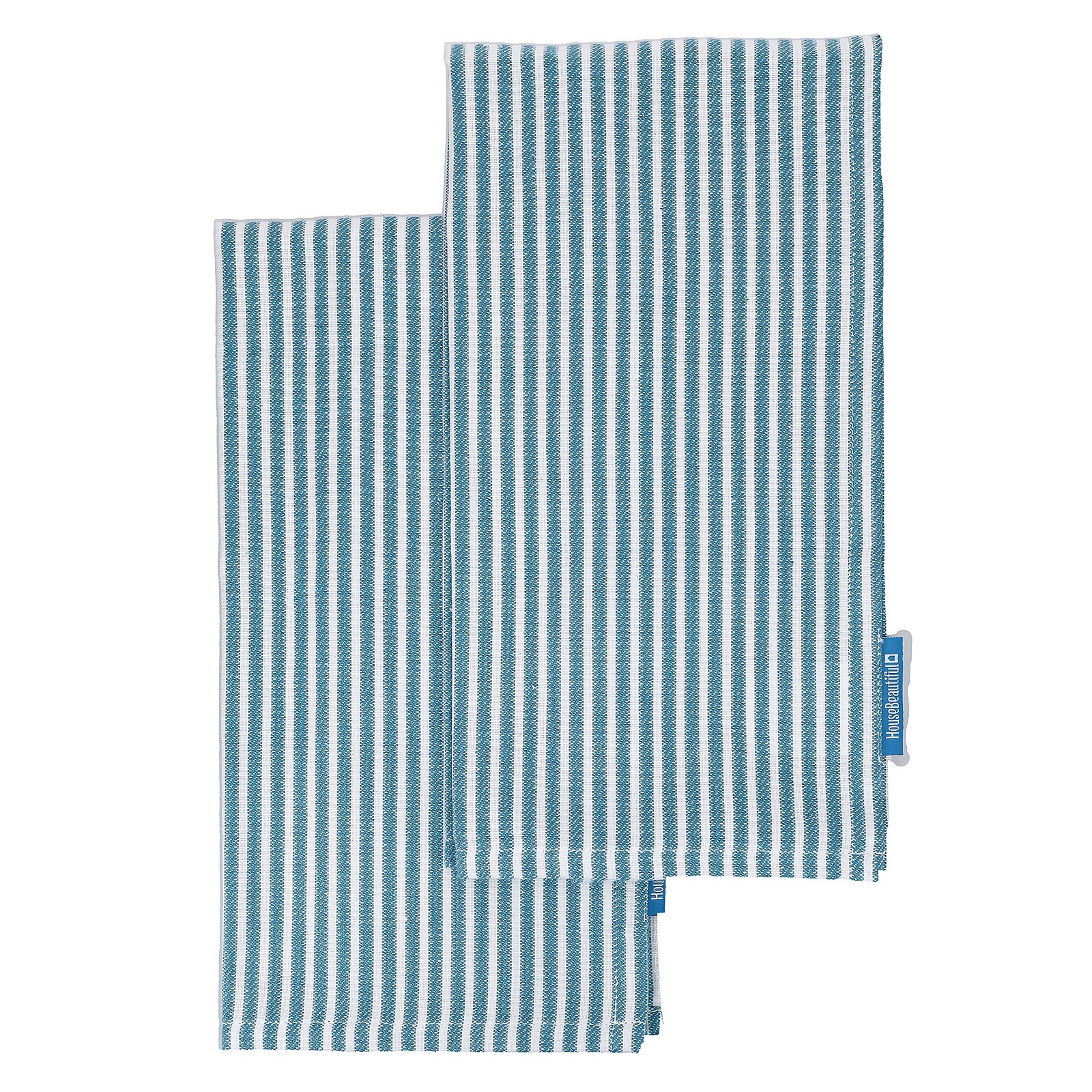 Photo of House Beautiful Woven Bold Stripe Tea Towels - 2 Pack - Teal