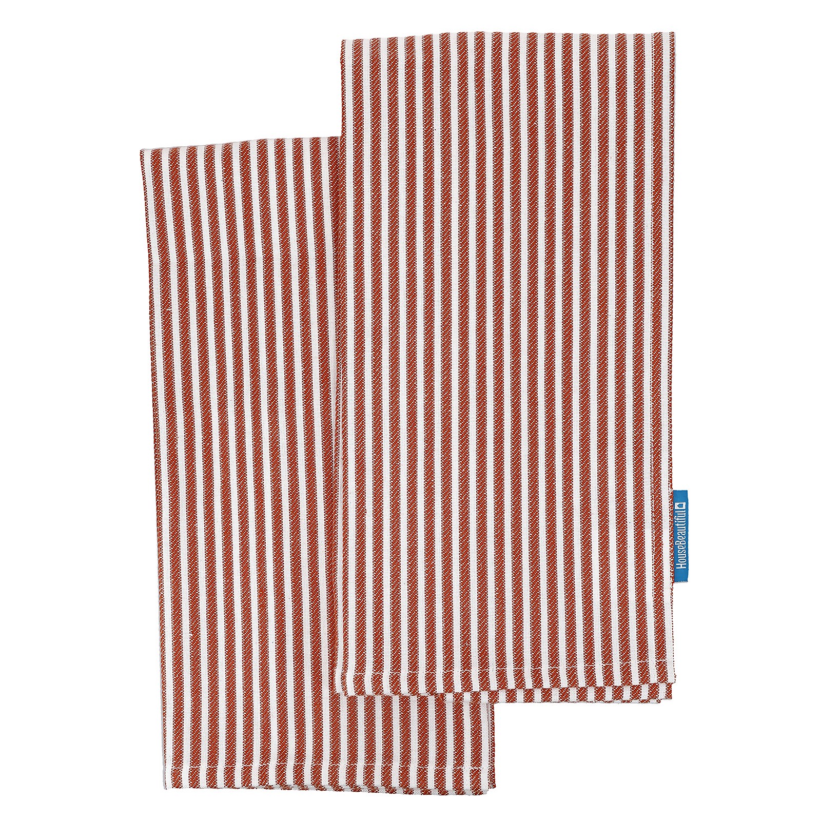 Photo of House Beautiful Woven Bold Stripe Tea Towels - 2 Pack - Rust