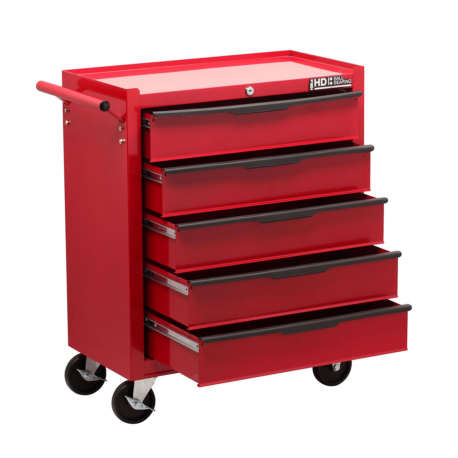Hilka Heavy Duty 5 Drawer Tool Storage Trolley with Ball Bearing Slides
