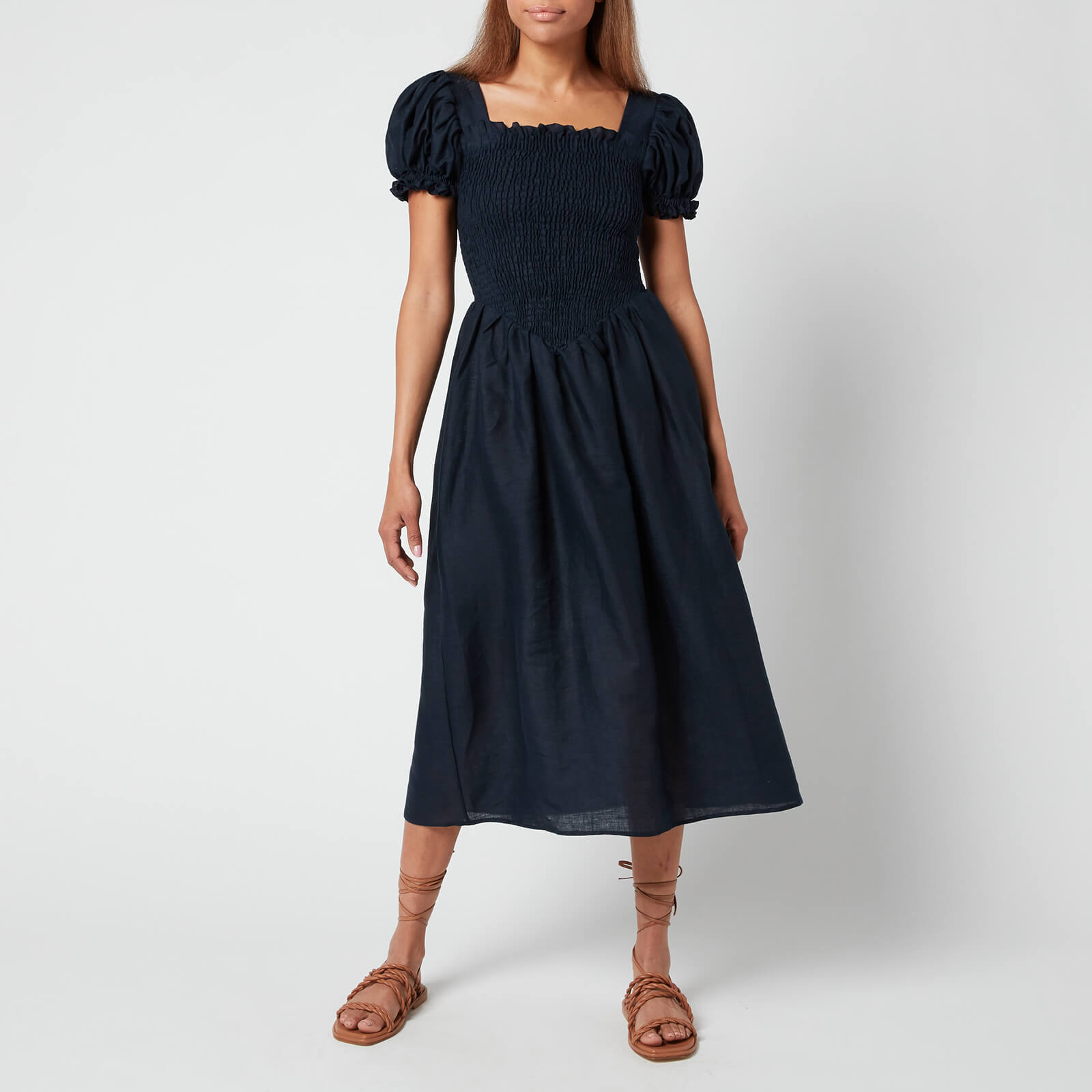 Sleeper Women's Belle Linen Dress - Navy - XS
