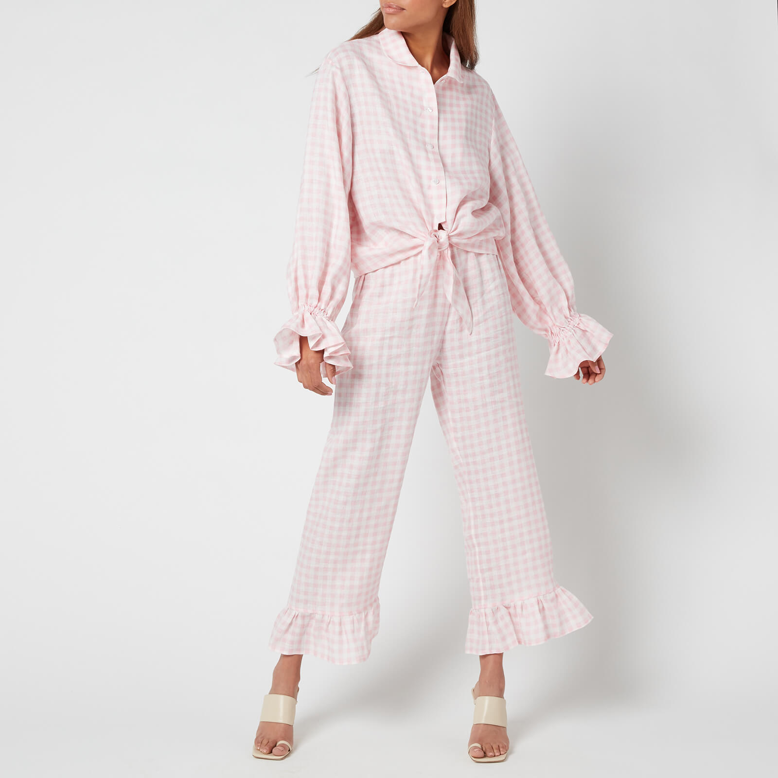 Sleeper Women's Rumba Linen Lounge Suit - Pink Vichy - XS