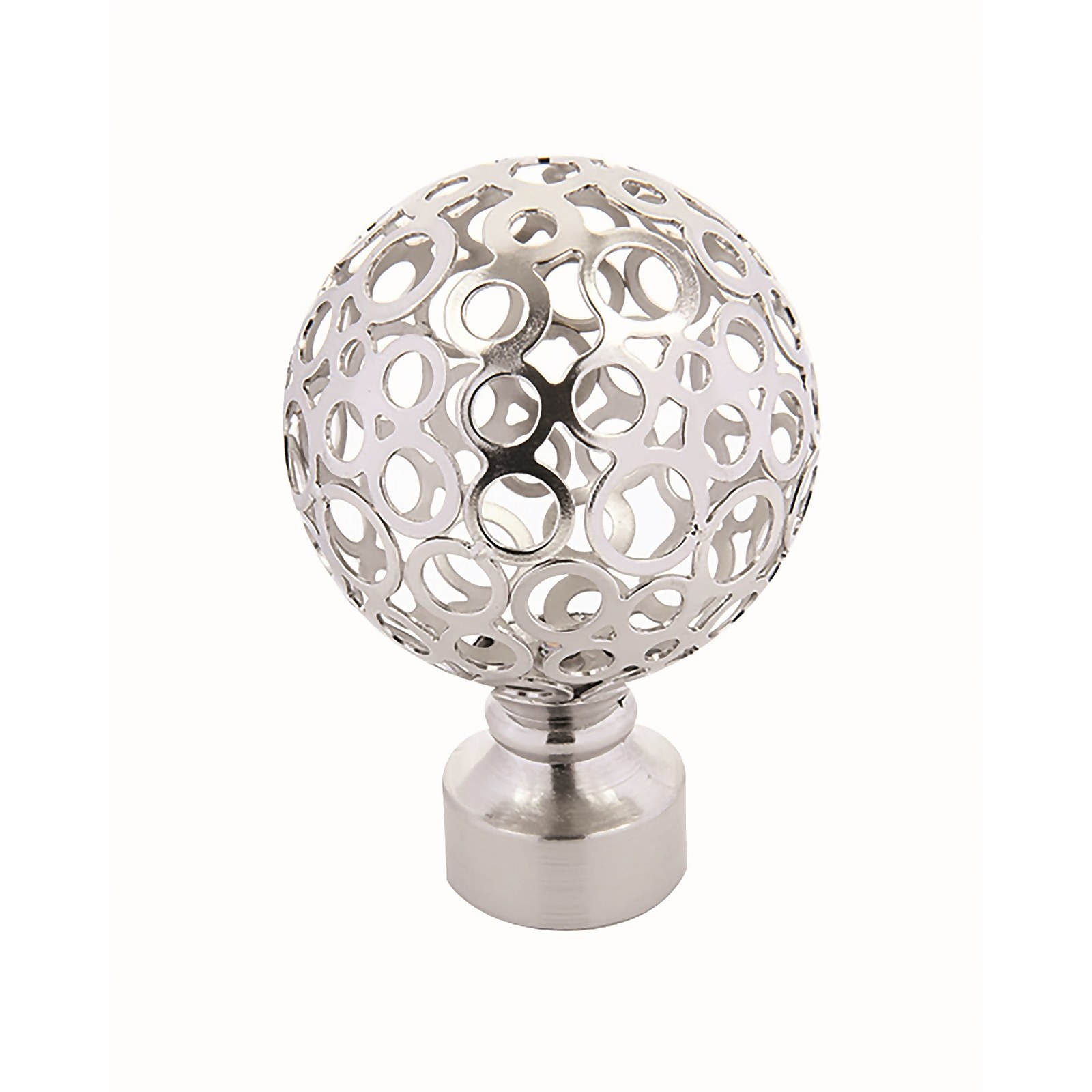 Photo of Patterned Orb Finial - Brushed Silver