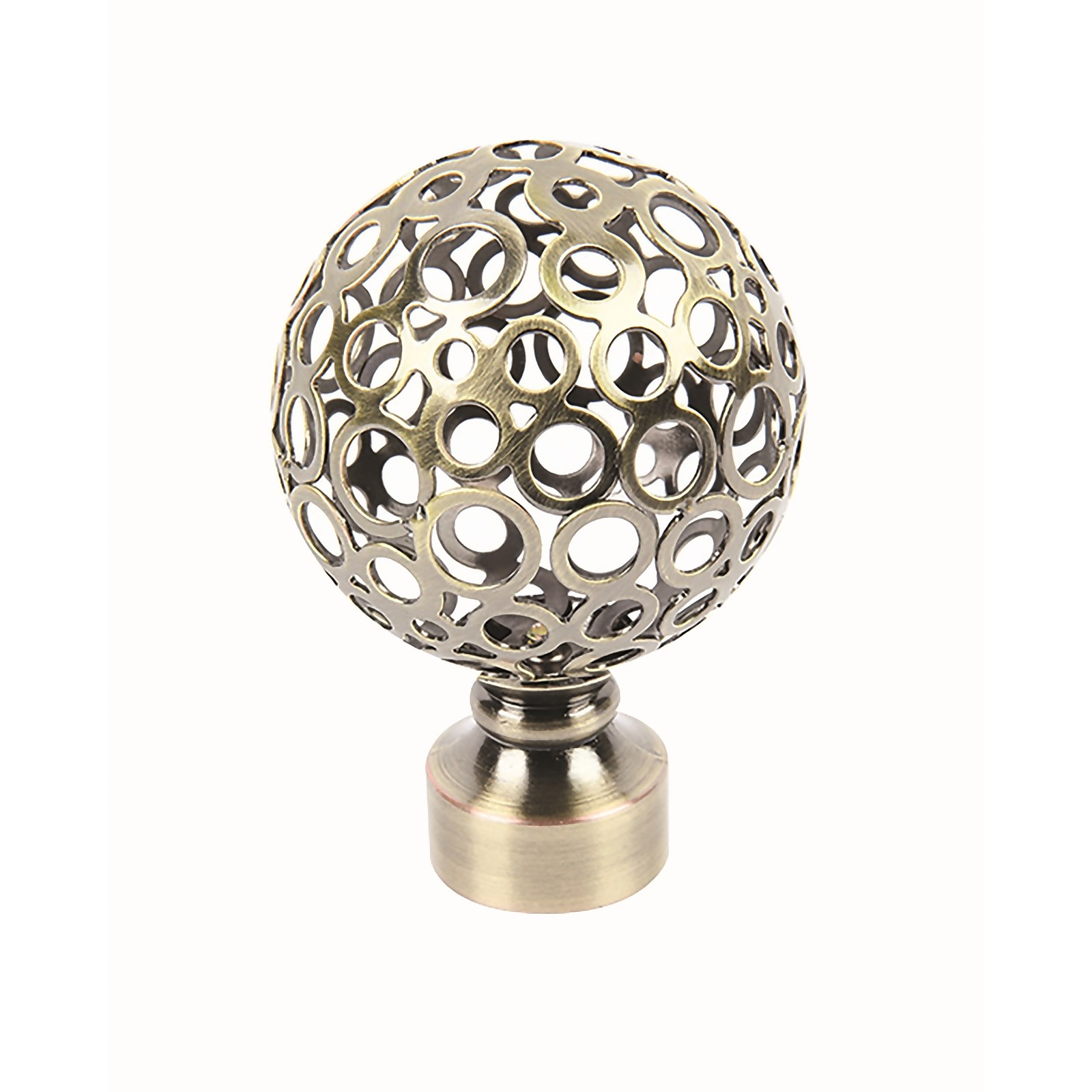 Photo of Patterned Orb Finial - Antique Brass