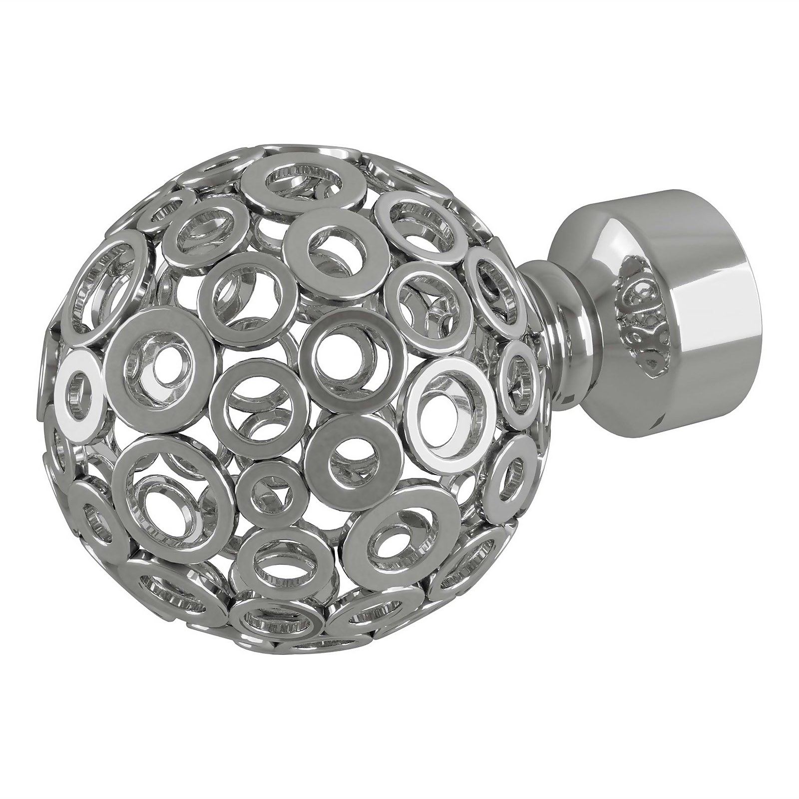 Photo of Patterned Orb Finial - Polished Silver