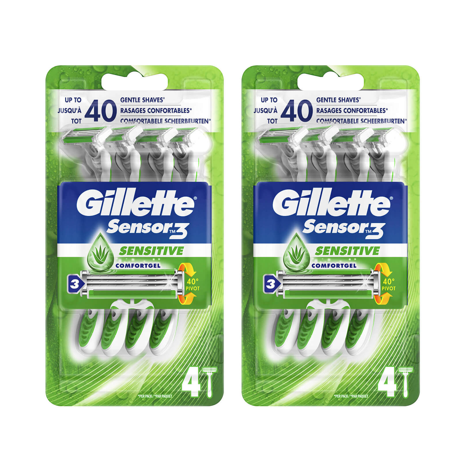 Gillette Sensor3 Sensitive Disposable Razors - 8 Pack - 1 Month
