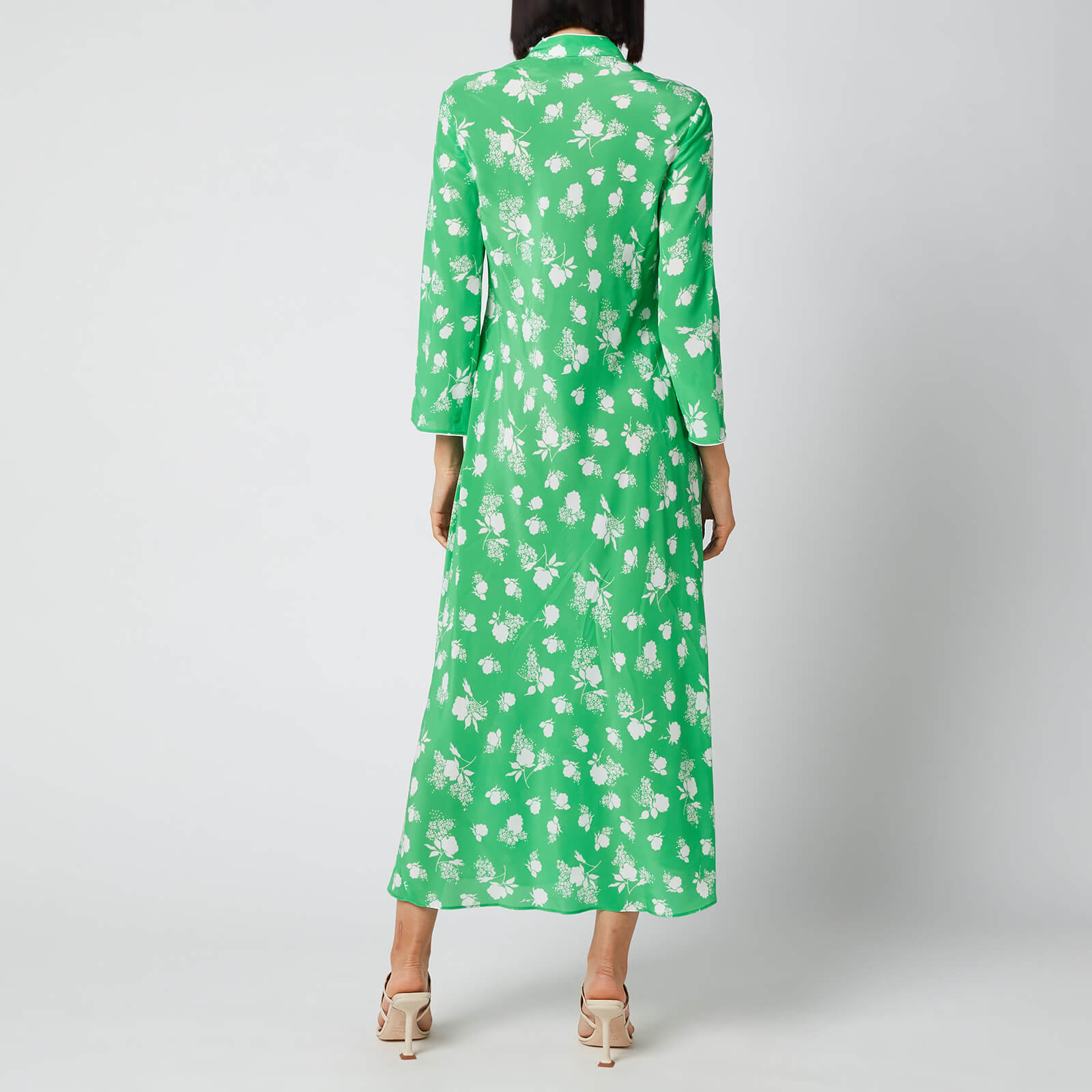 RIXO Women's Sophia Midi Dresses - Posey Bunch Floral Green Ivory - L