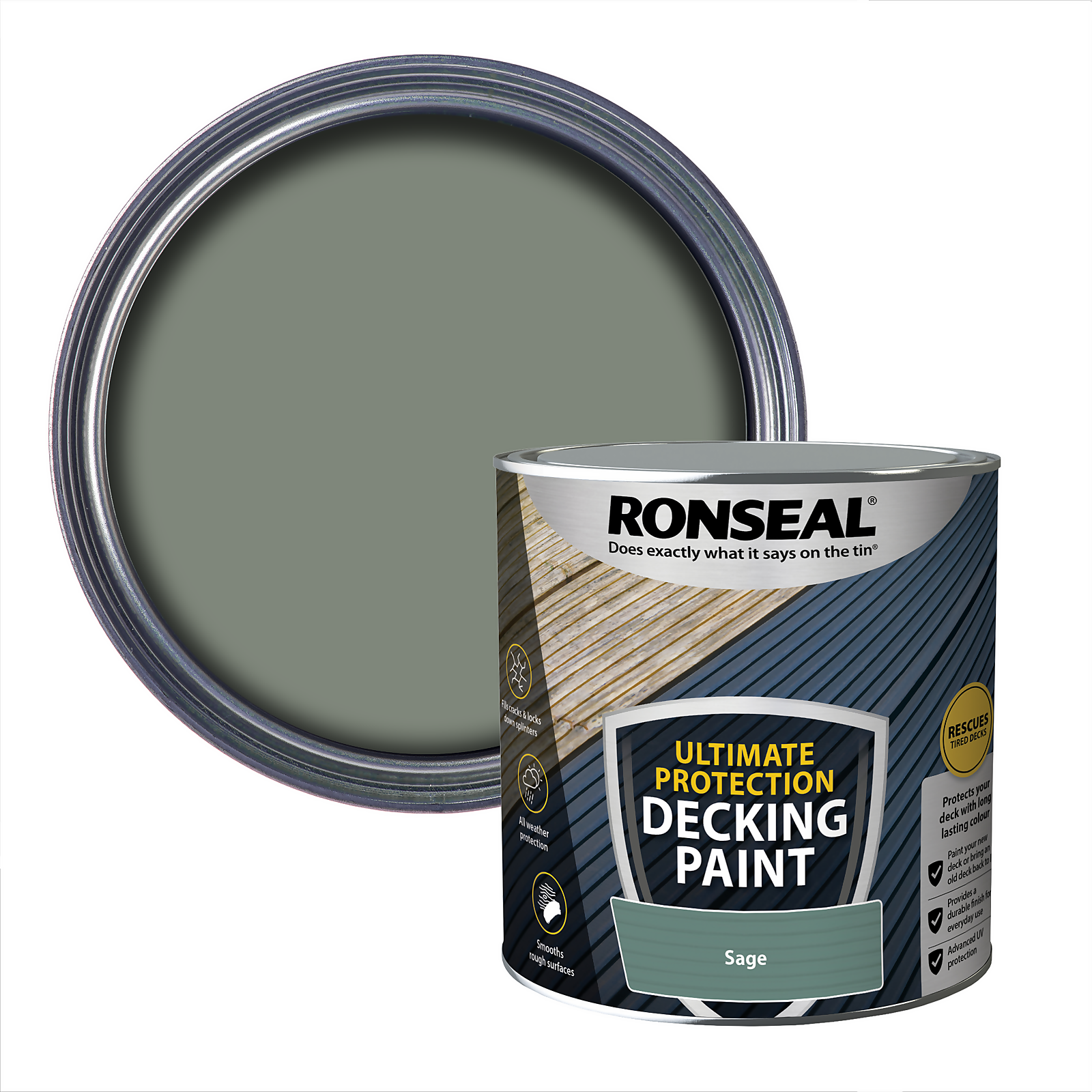 Ronseal Ultimate Protection Decking Paint Sage - 2.5L
