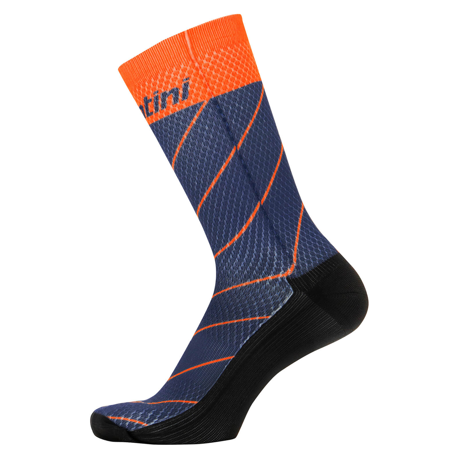 Image of Santini Dinamo Medium Profile Printed Socks - XS - Nautica Blue