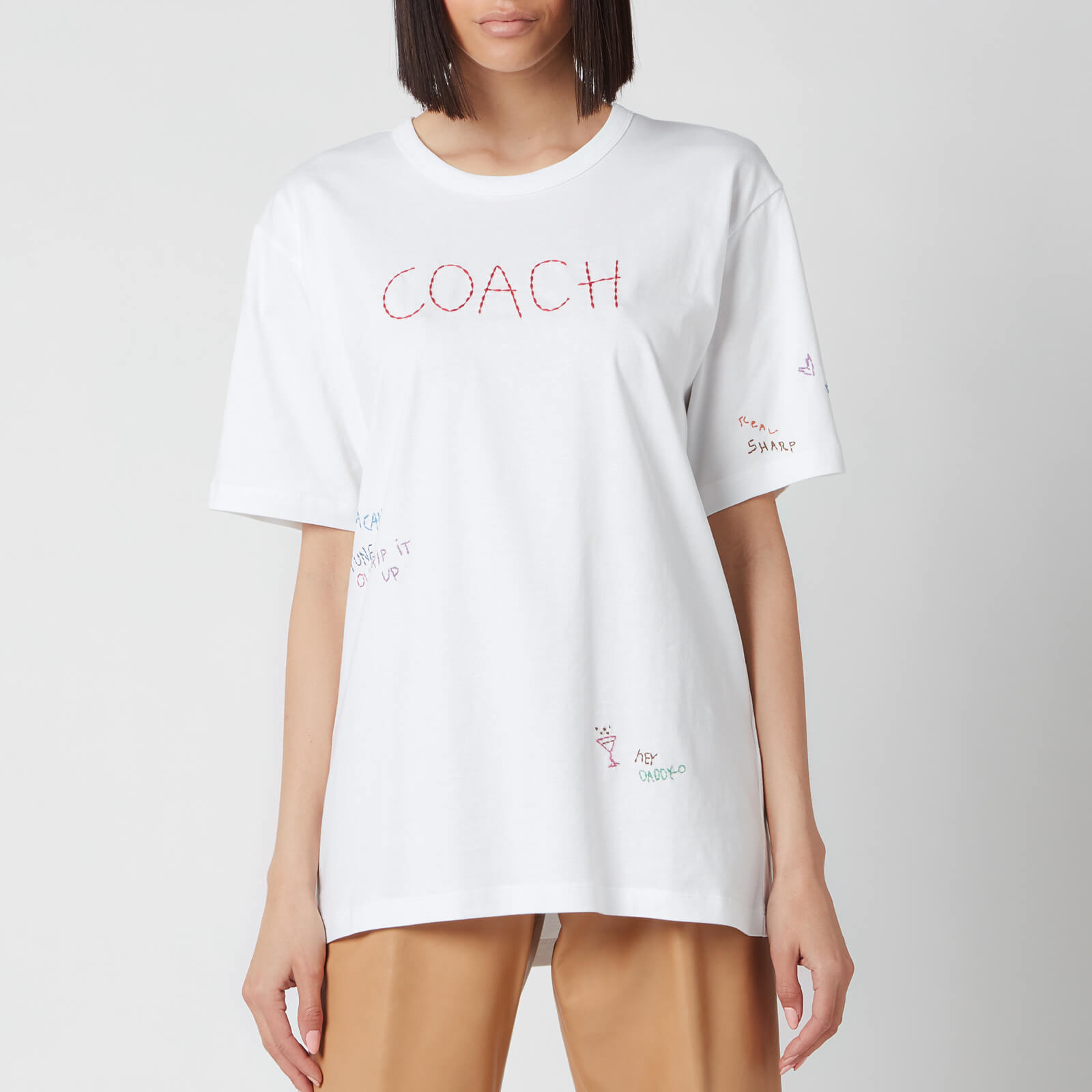 Coach Women's Hand Drawn Coach T-Shirt - Optic White - XS