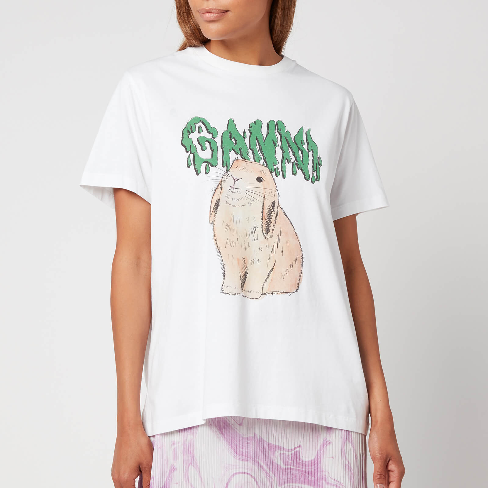 Ganni Women's Basic Cotton Jersey T-Shirt - White - XS