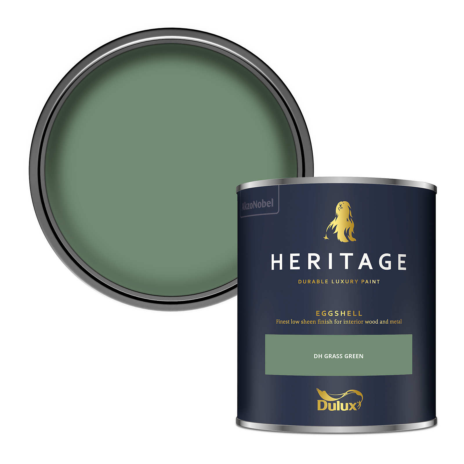 Photo of Dulux Heritage Eggshell Paint - Dh Grass Green - 750ml