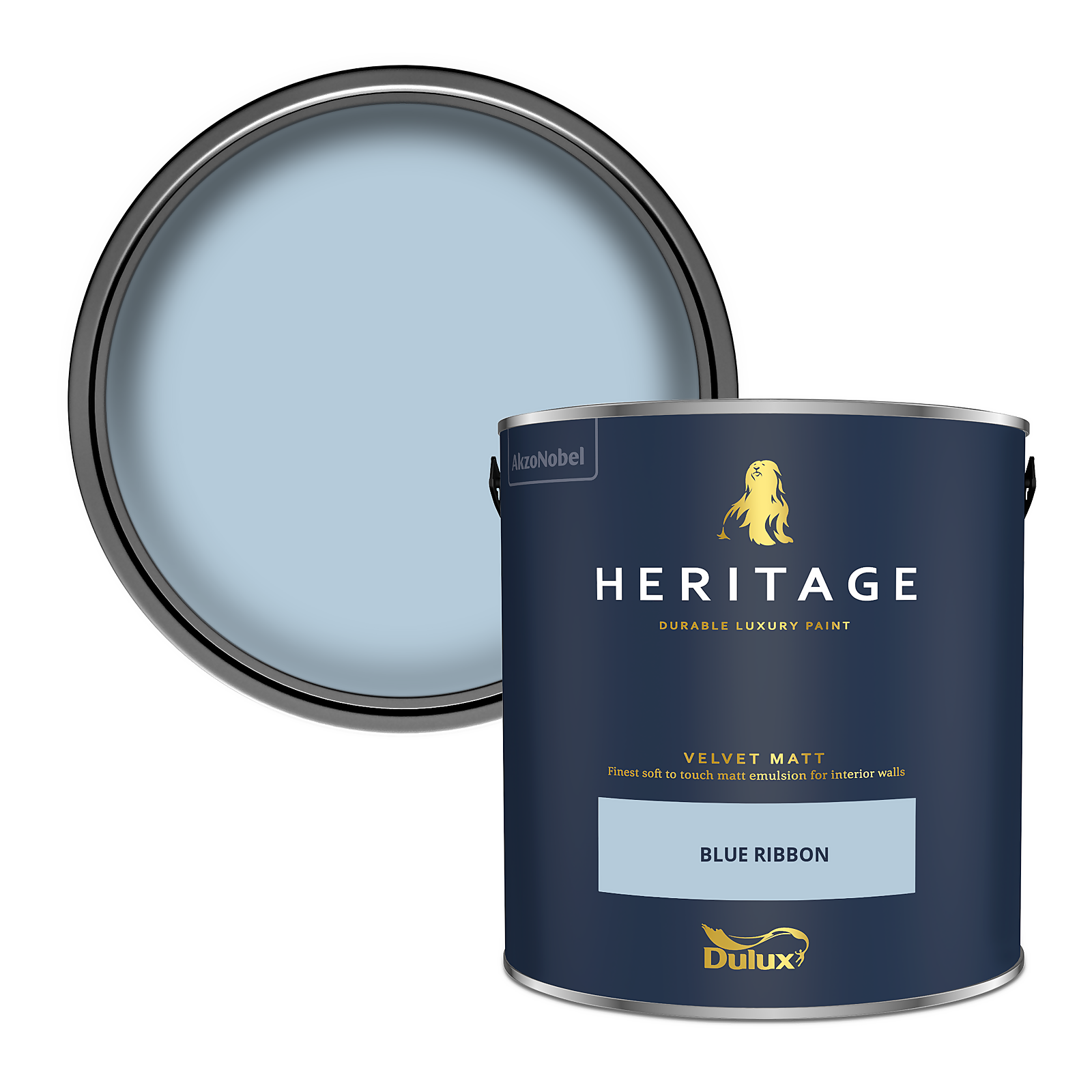 Photo of Dulux Heritage Matt Emulsion Paint - Blue Ribbon - 2.5l