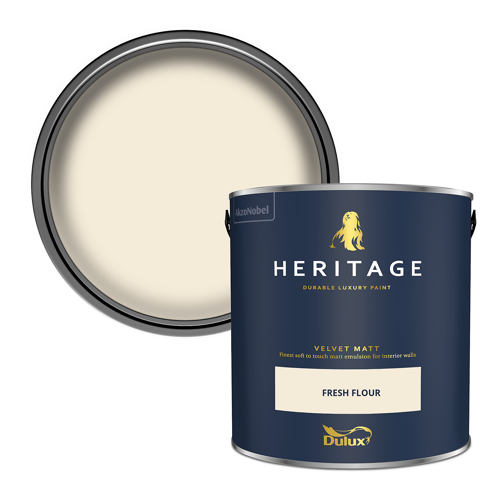 Photo of Dulux Heritage Matt Emulsion Paint - Fresh Flour - 2.5l