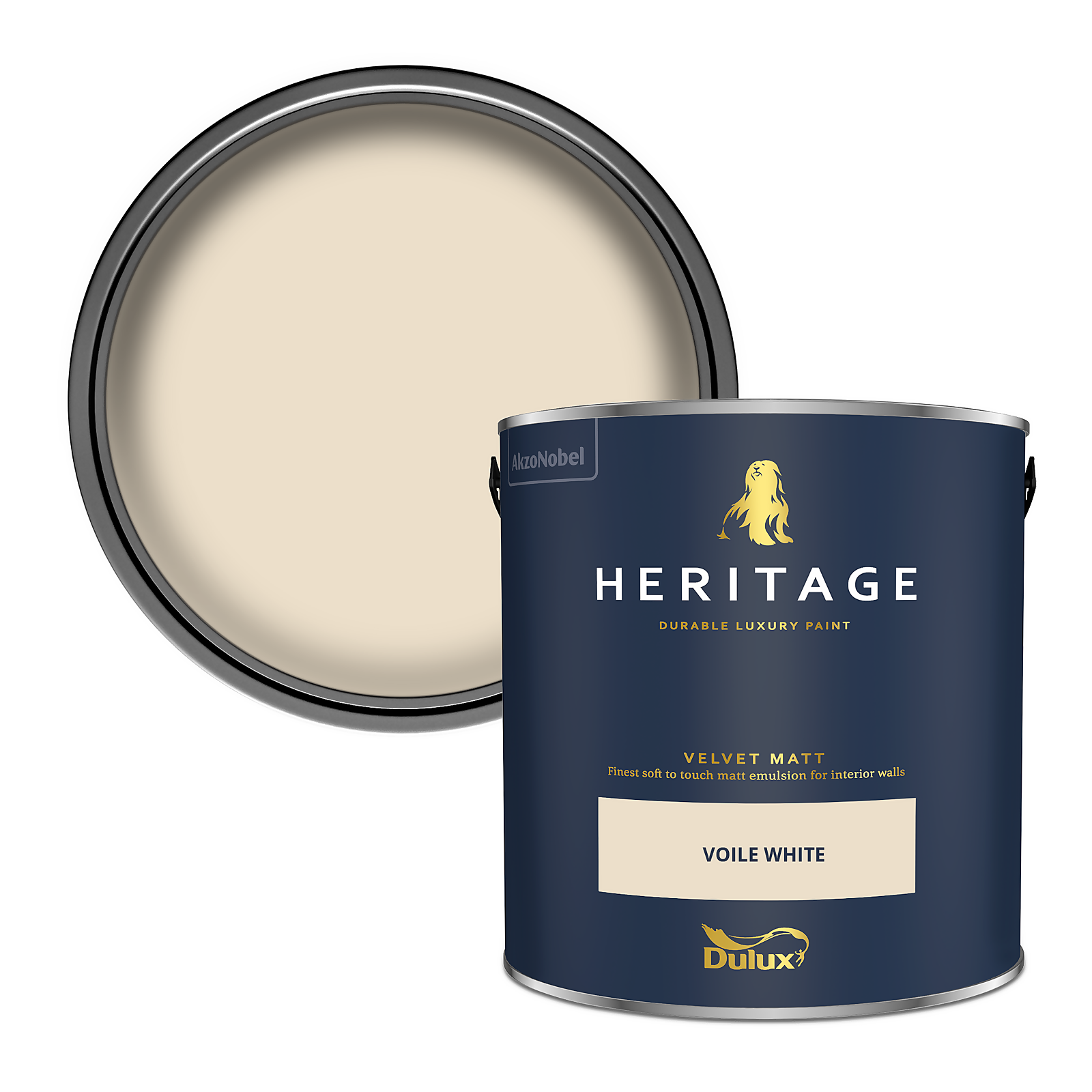 Dulux Heritage Matt Emulsion Paint Voile White - 2.5L