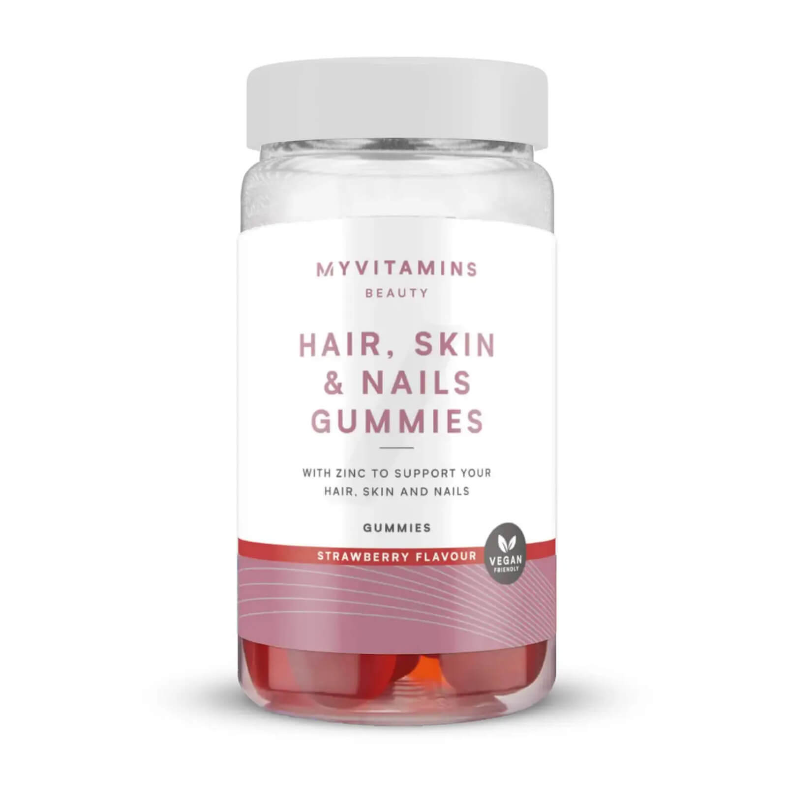 Myvitamins Hair Skin and Nails Gummies - 60gummies - Strawberry (Vegan)