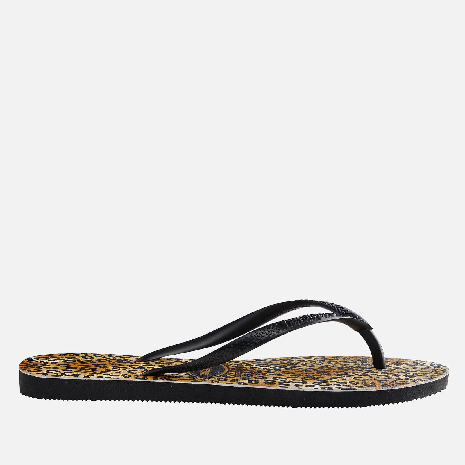 Havaianas Women's Slim Leopard Flip Flops - Black - UK 3/UK 4