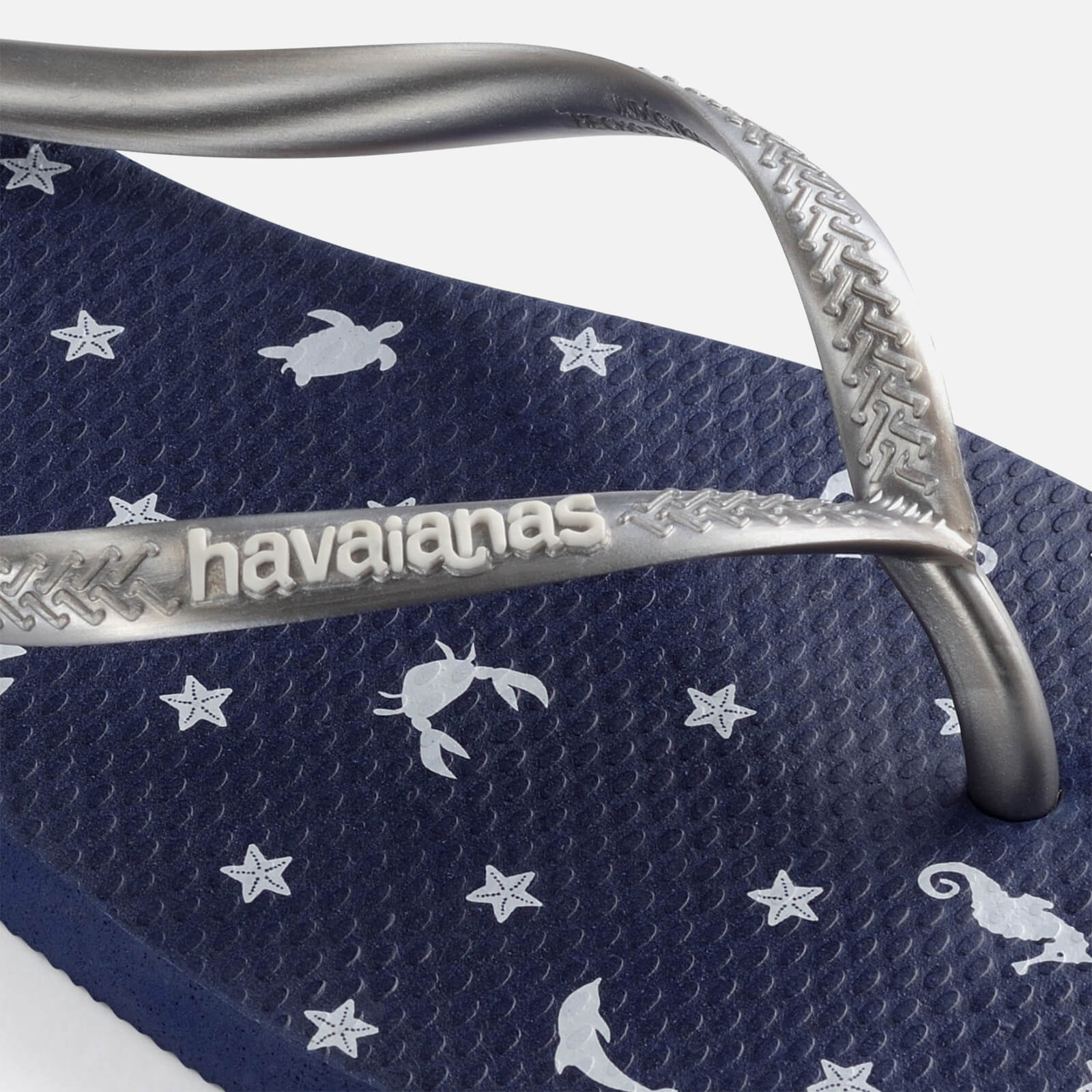 Havaianas Women's Slim Nautical Flip Flops - Navy/silver - Uk 6/uk 7 4137125 0445 Mens Footwear, Blue