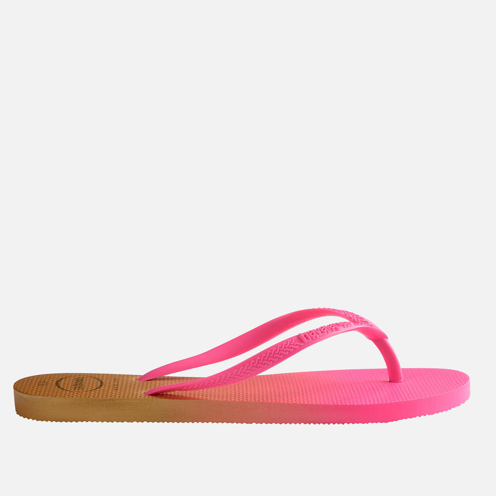Havaianas Women's Slim Gradient Flip Flops - White/Fluorescent Pink - UK 3/UK 4