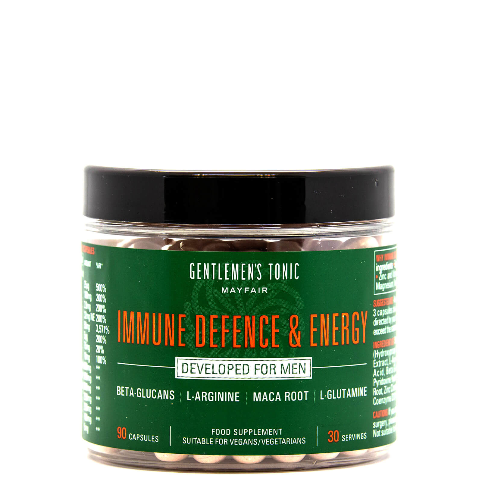 Gentlemen`s Tonic Immune Defence and Energy Supplements 85g lookfantastic.com imagine