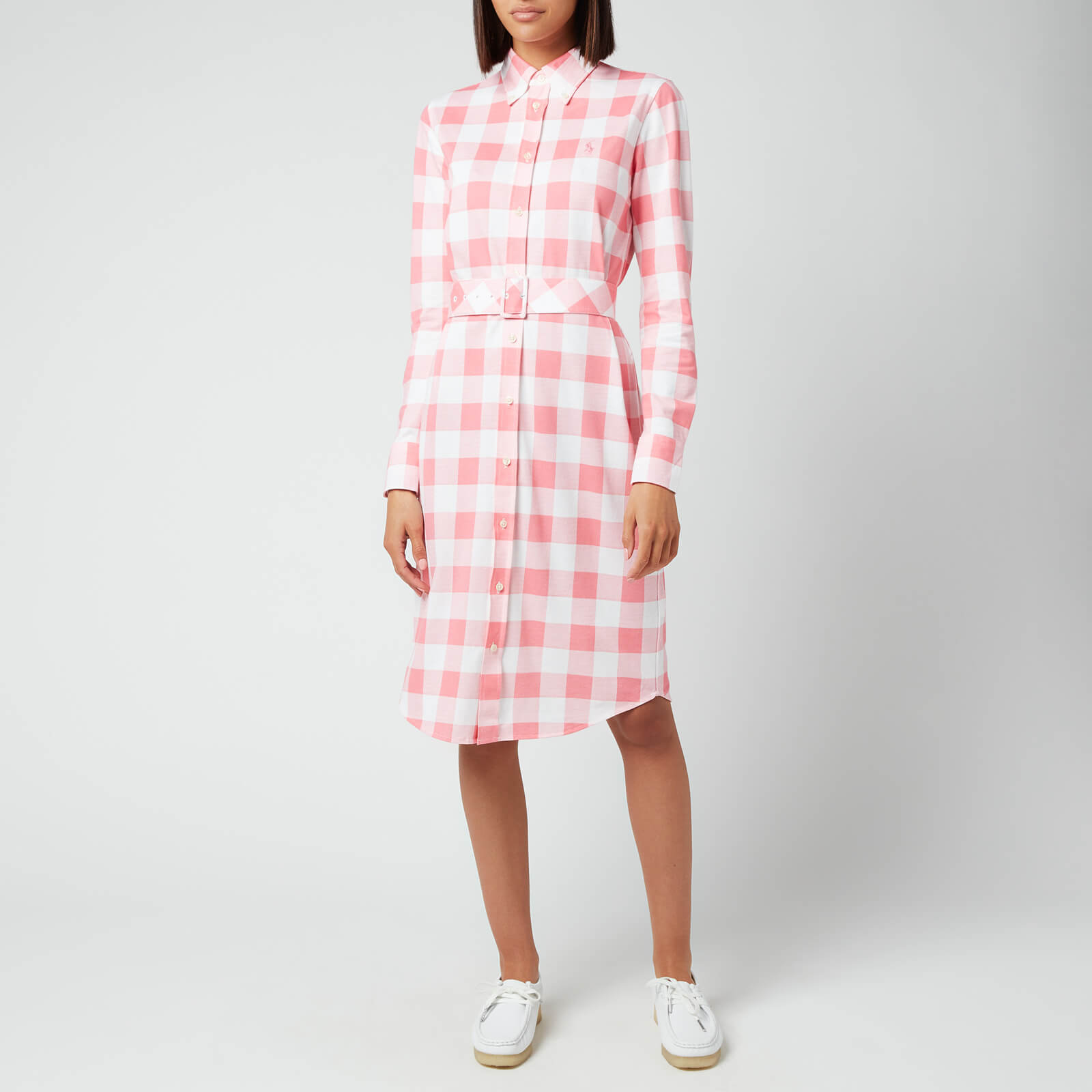 Polo Ralph Lauren Women's Heidi Shirt Dress - Ribbon Pink/White - UK 6