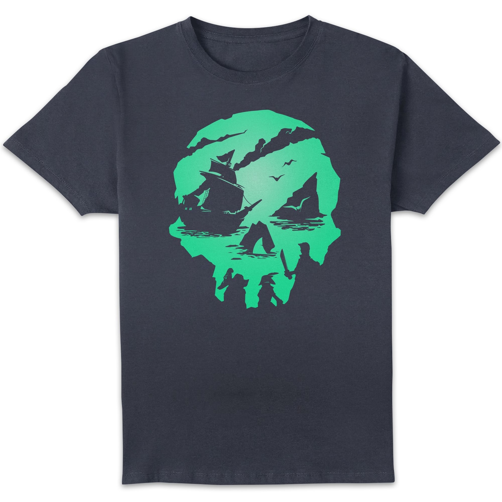 Sea Of Thieves Chest Skull Unisex T-Shirt - Navy - XXL - Navy