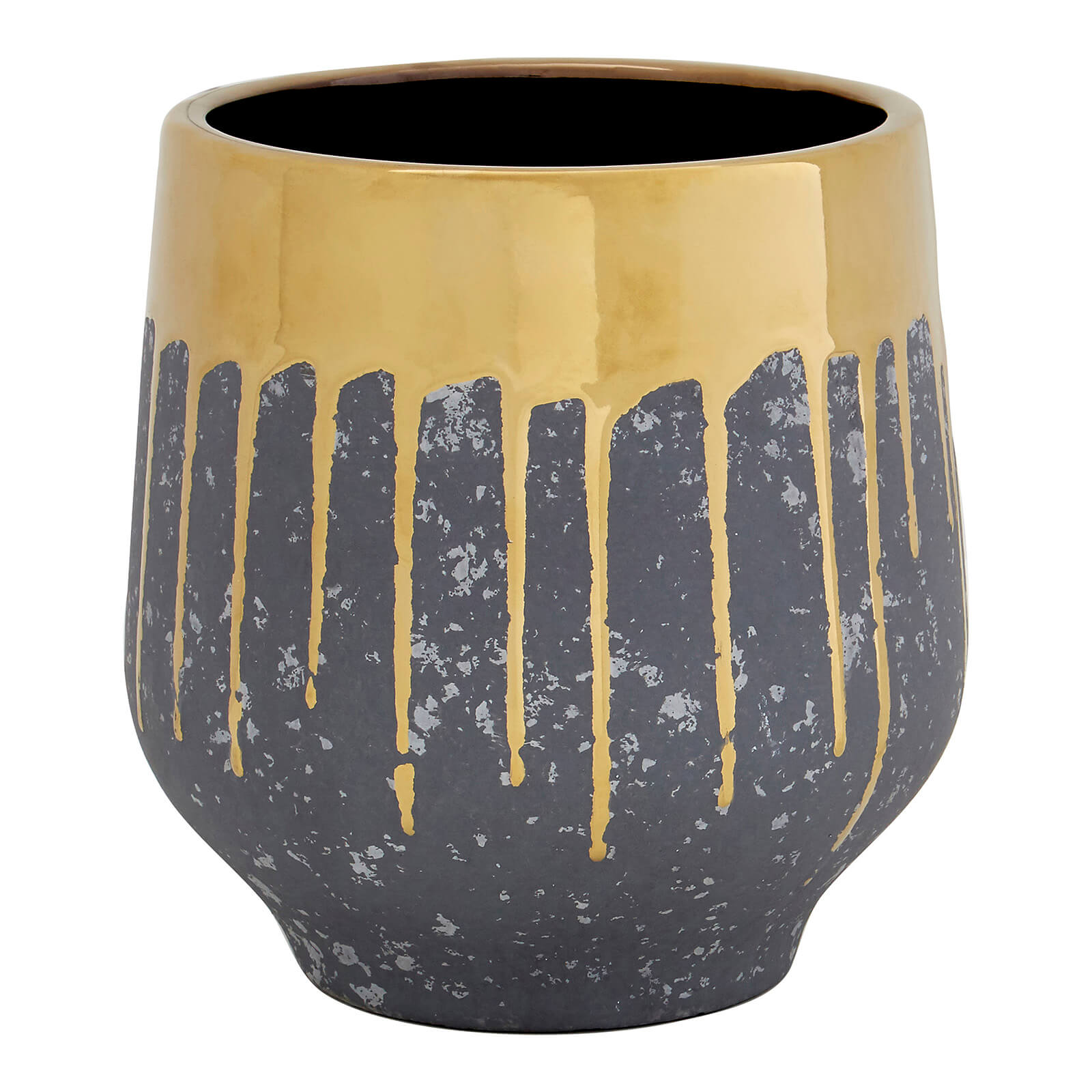Image of Cryus Ceramic Planter - Grey & Gold - Large
