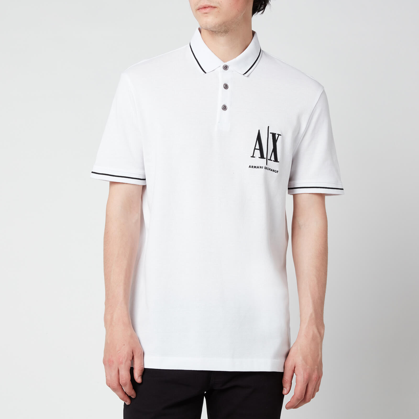Armani Exchange Men's Ax Logo Polo Shirt - White - S