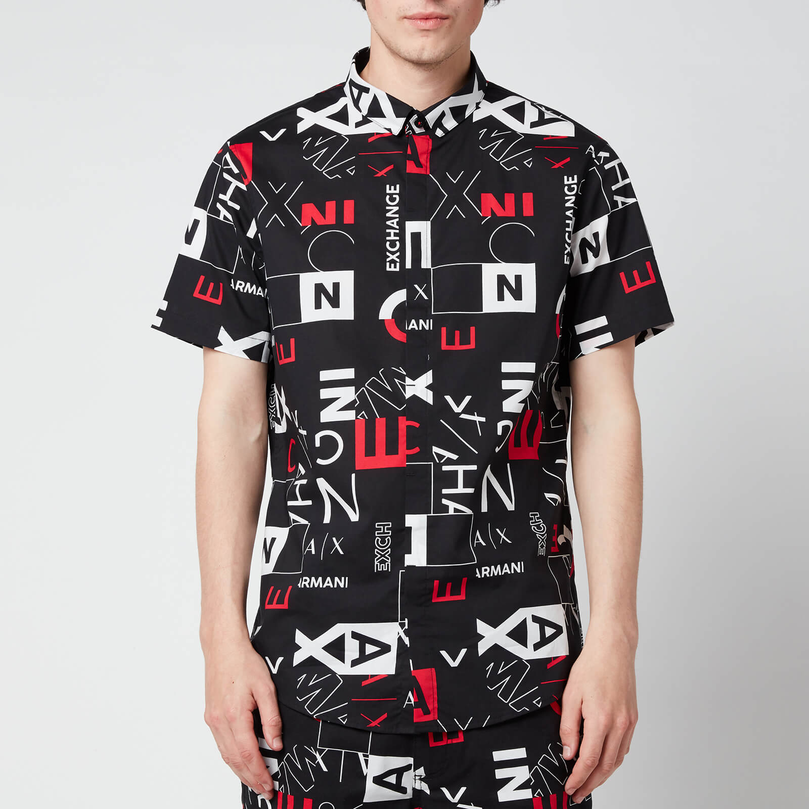Armani Exchange Men's All Over Print Short Sleeve Shirt - Multi - S