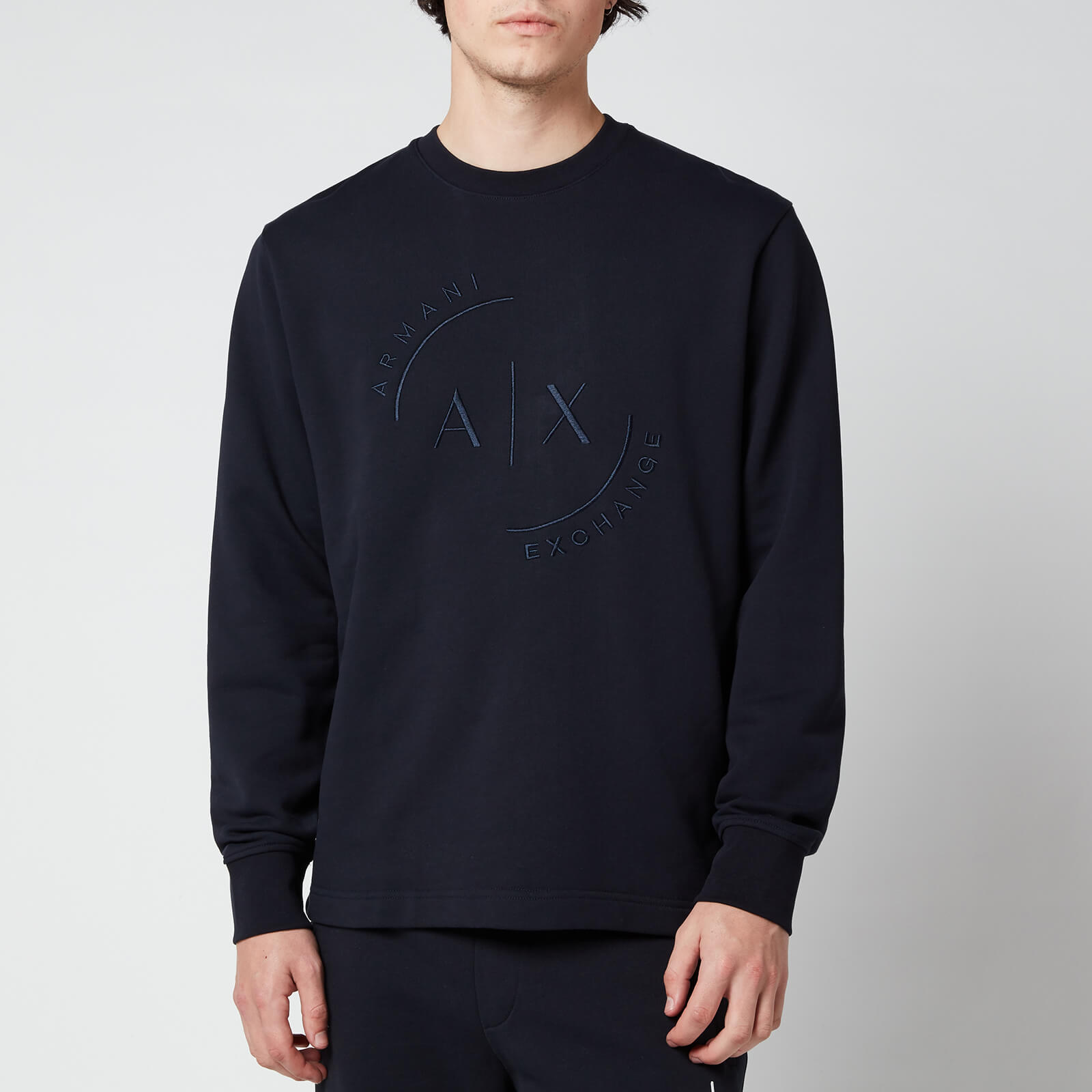 Armani Exchange Men's Circle Ax Logo Sweatshirt - Deep Navy - S