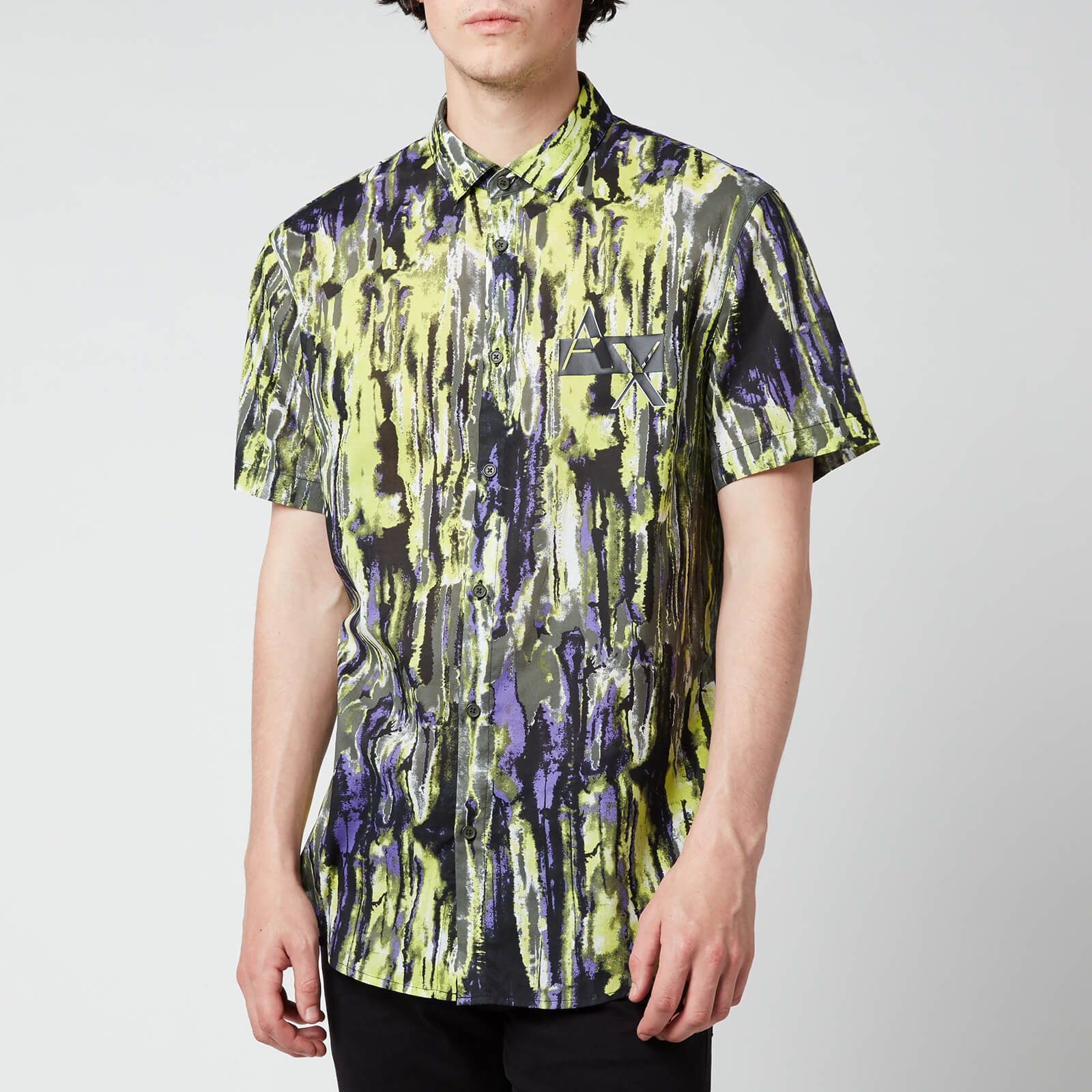 Armani Exchange Men's Printed Short Sleeve Shirt - Multi - S
