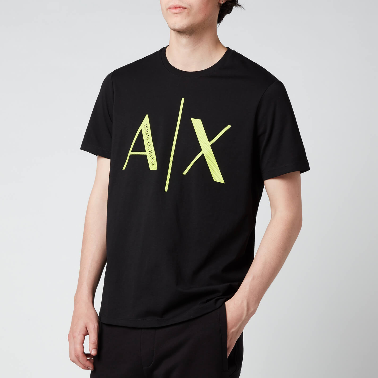 Armani Exchange Men's Neon Logo T-Shirt - Black - S