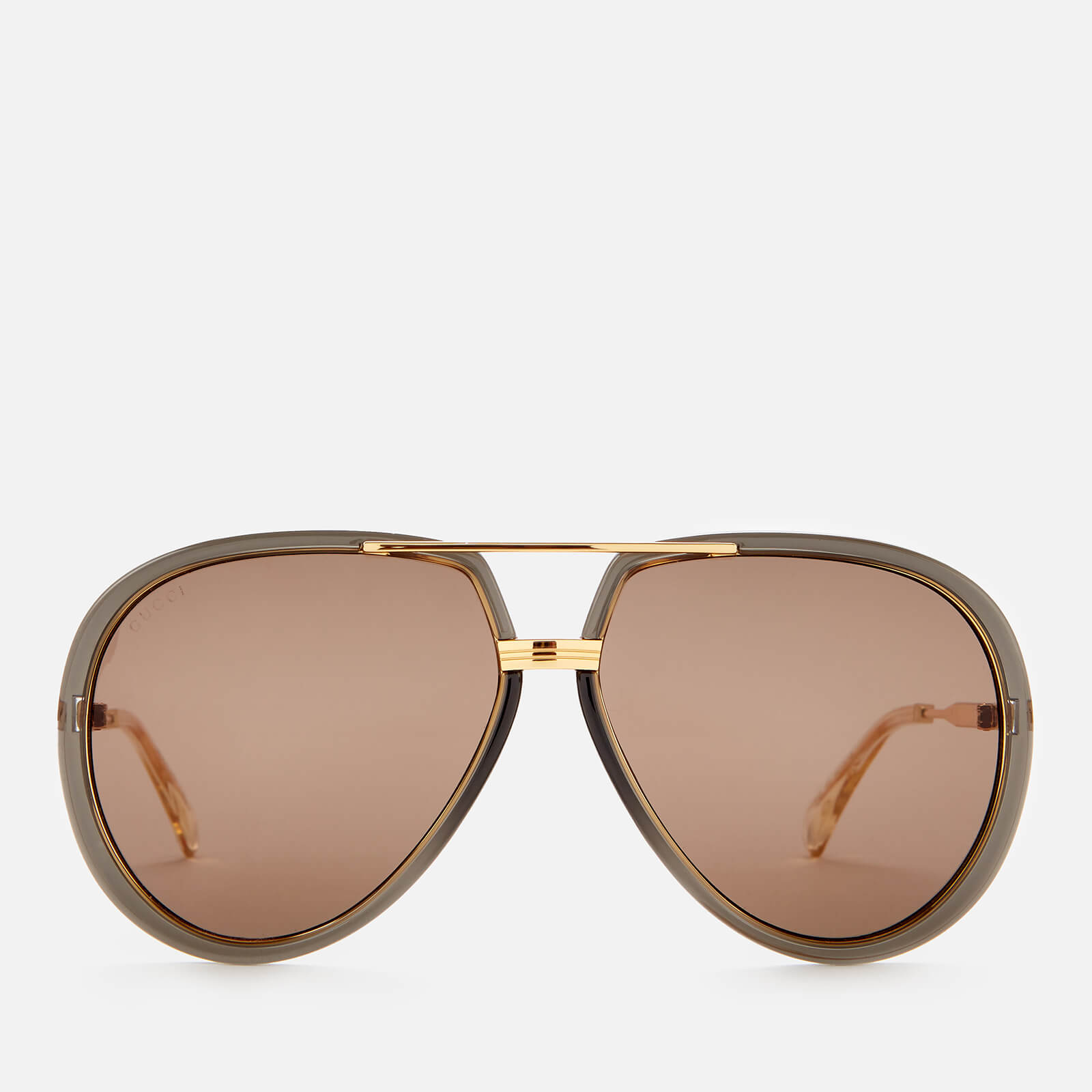 Gucci Men's Metal Sunglasses - Grey/Gold/Brown