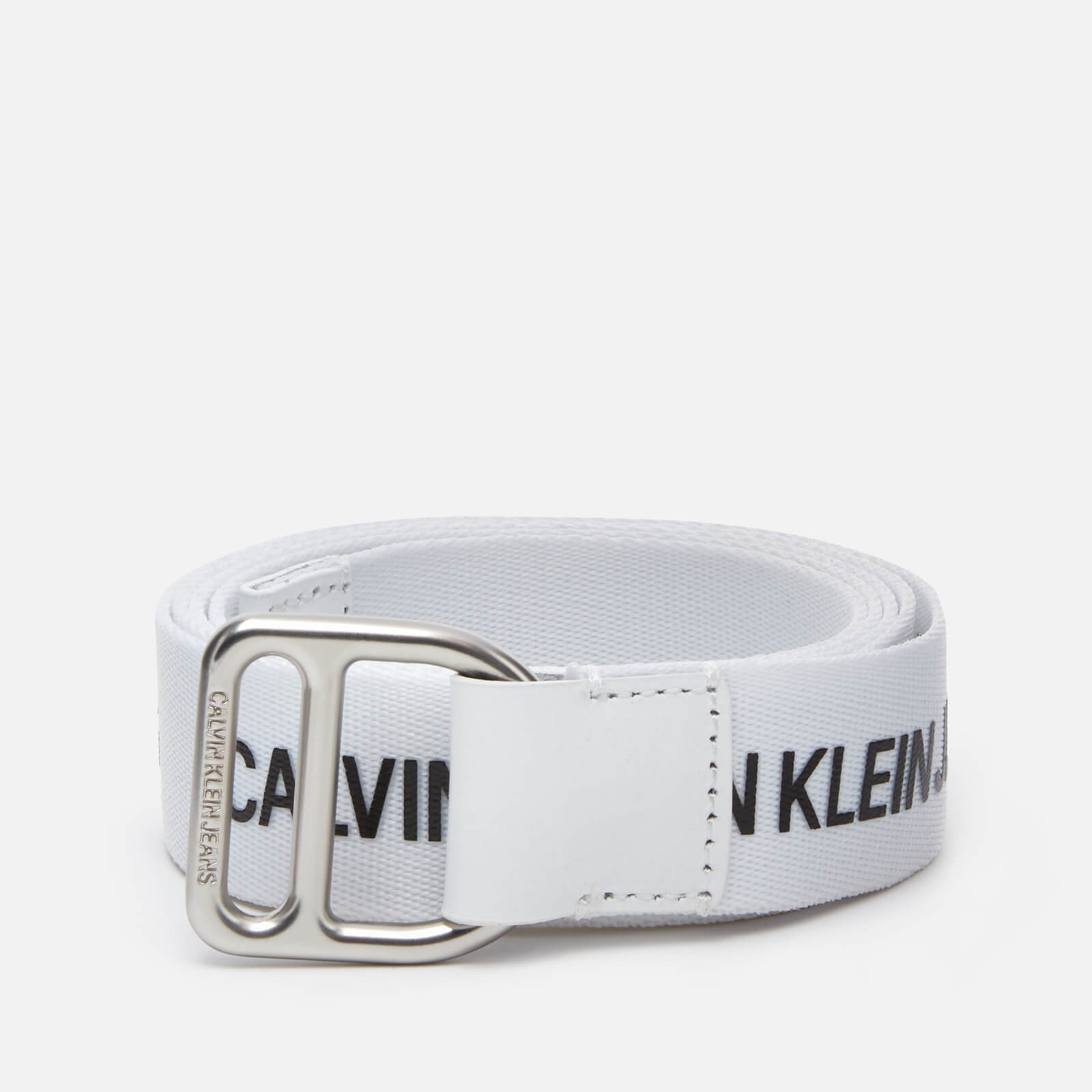 Calvin Klein Jeans Women's Slider Webbing Belt 30mm - Bright White - 75cm/XS