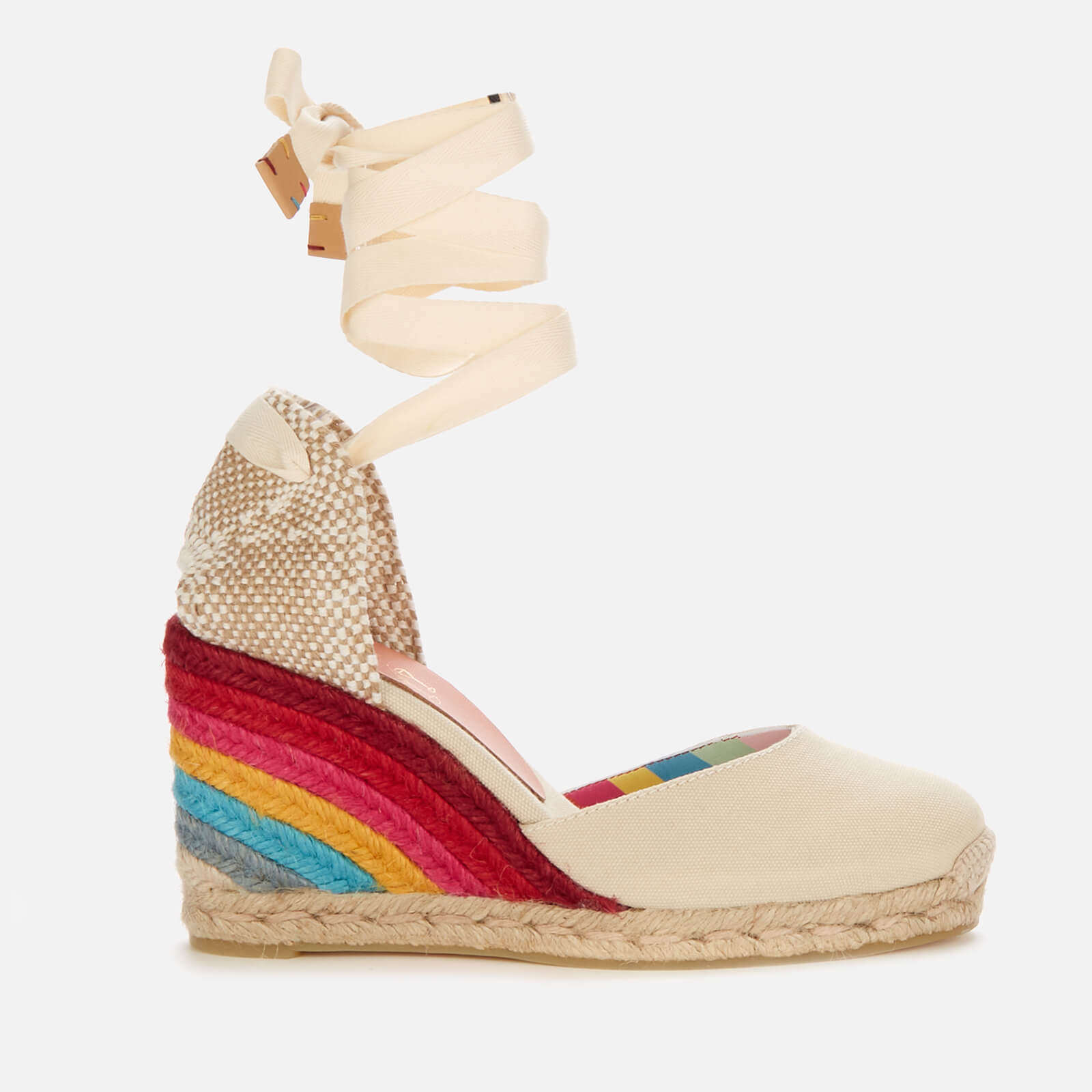 Castañer X PS Paul Smith Women's Carina Heeled Espadrilles - Ivory - UK 3