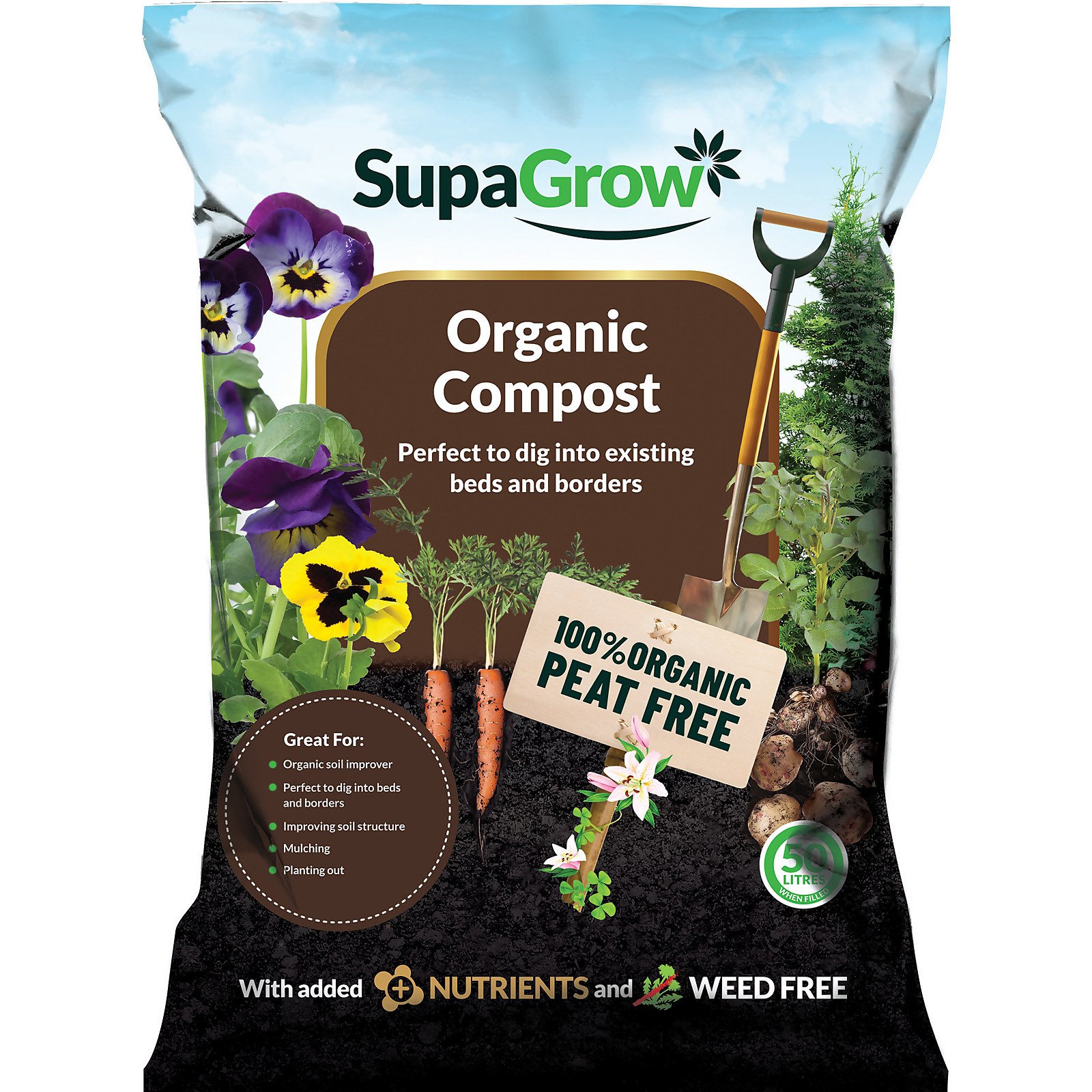 Photo of Supagrow Peat Free Organic Garden Compost - 50l