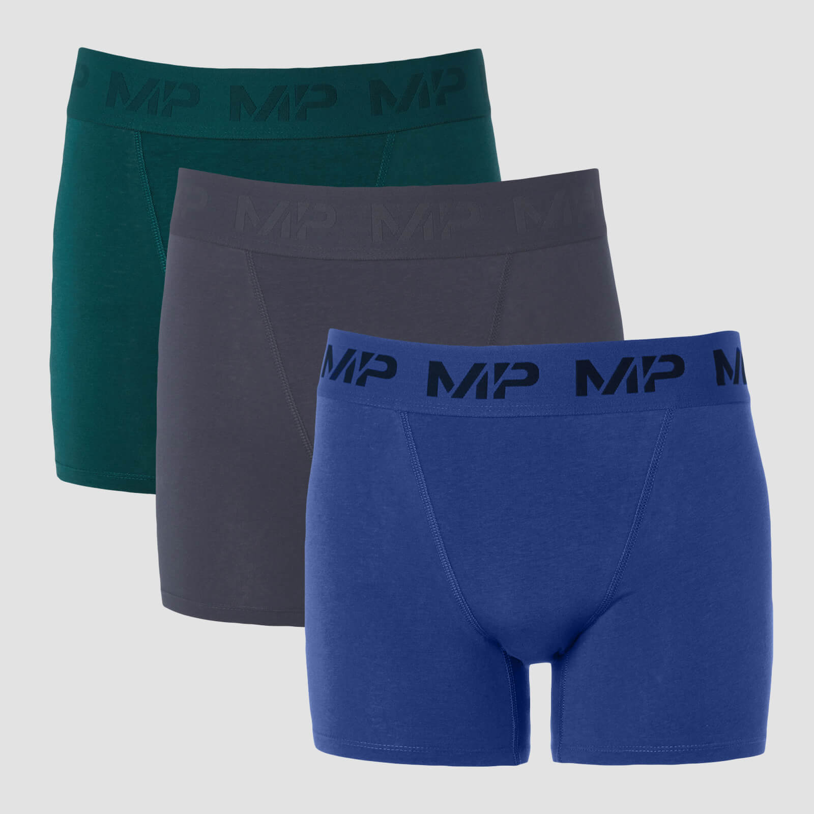 Купить MP Men's Essential Boxers (3 Pack) - Deep Teal/Graphite/Intense Blue - S, Myprotein International