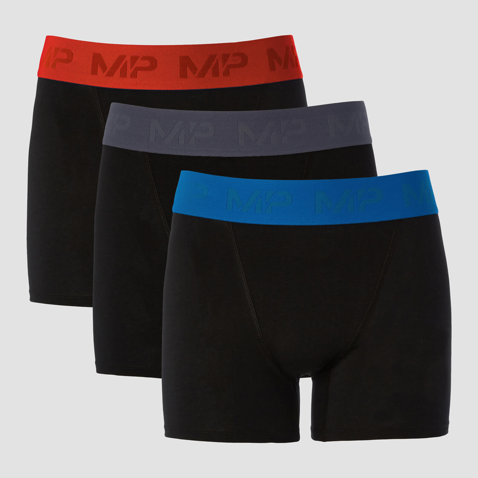 Купить MP Men's Coloured Waistband Boxers (3 Pack) - Black/Graphite/True Blue/Fire - XXL, Myprotein International