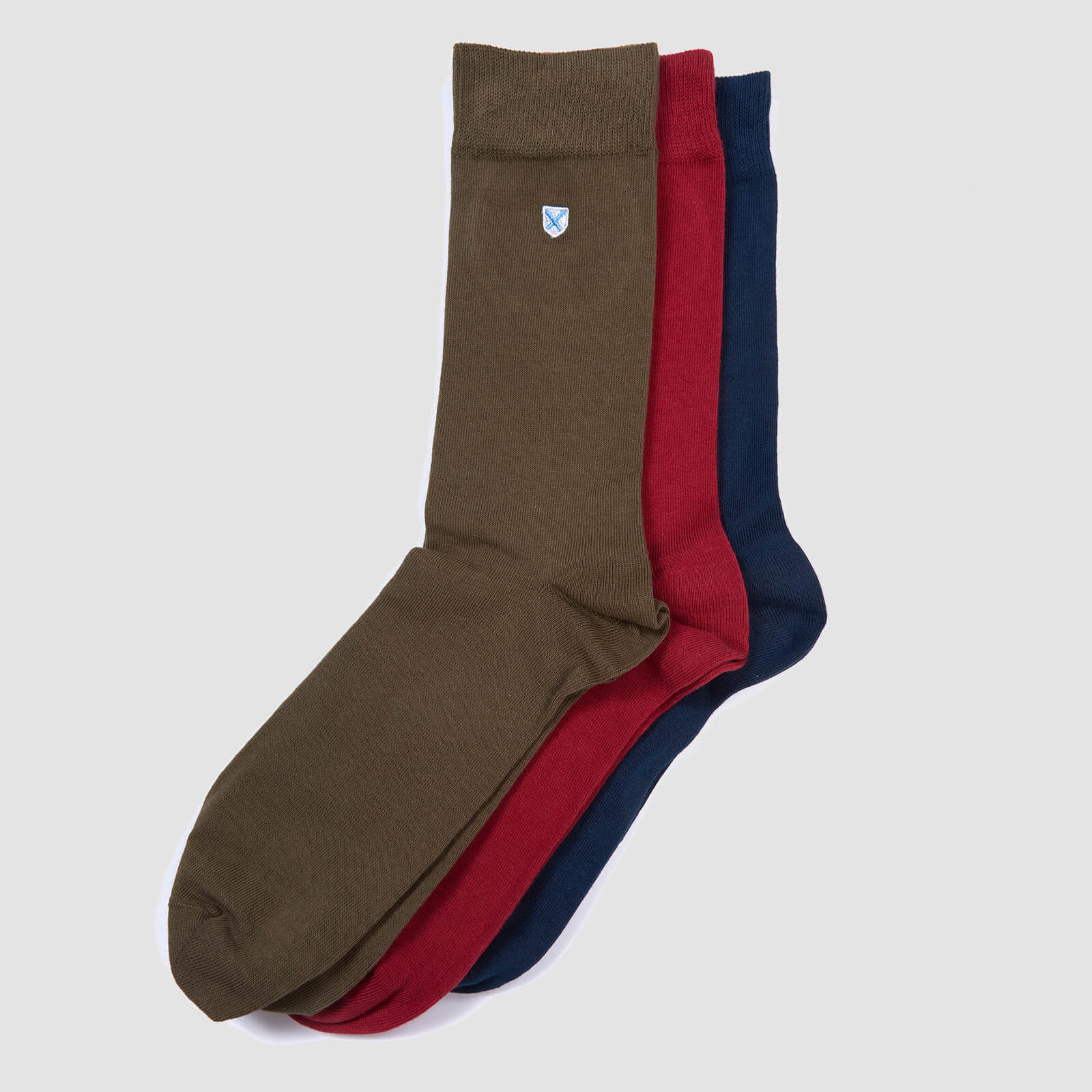 Barbour Men's 3-Pack Crest Socks - Navy - M