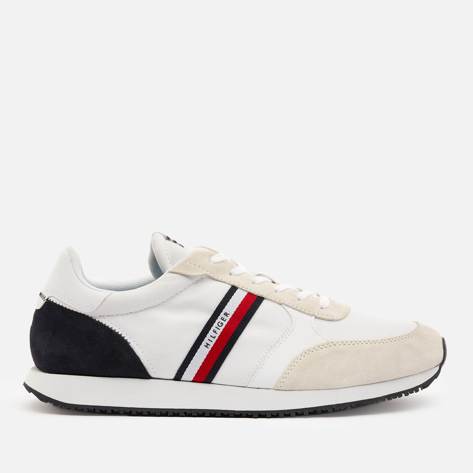 Tommy Hilfiger Men's Lo Mix Stripes Running Style Trainers - White - UK 7