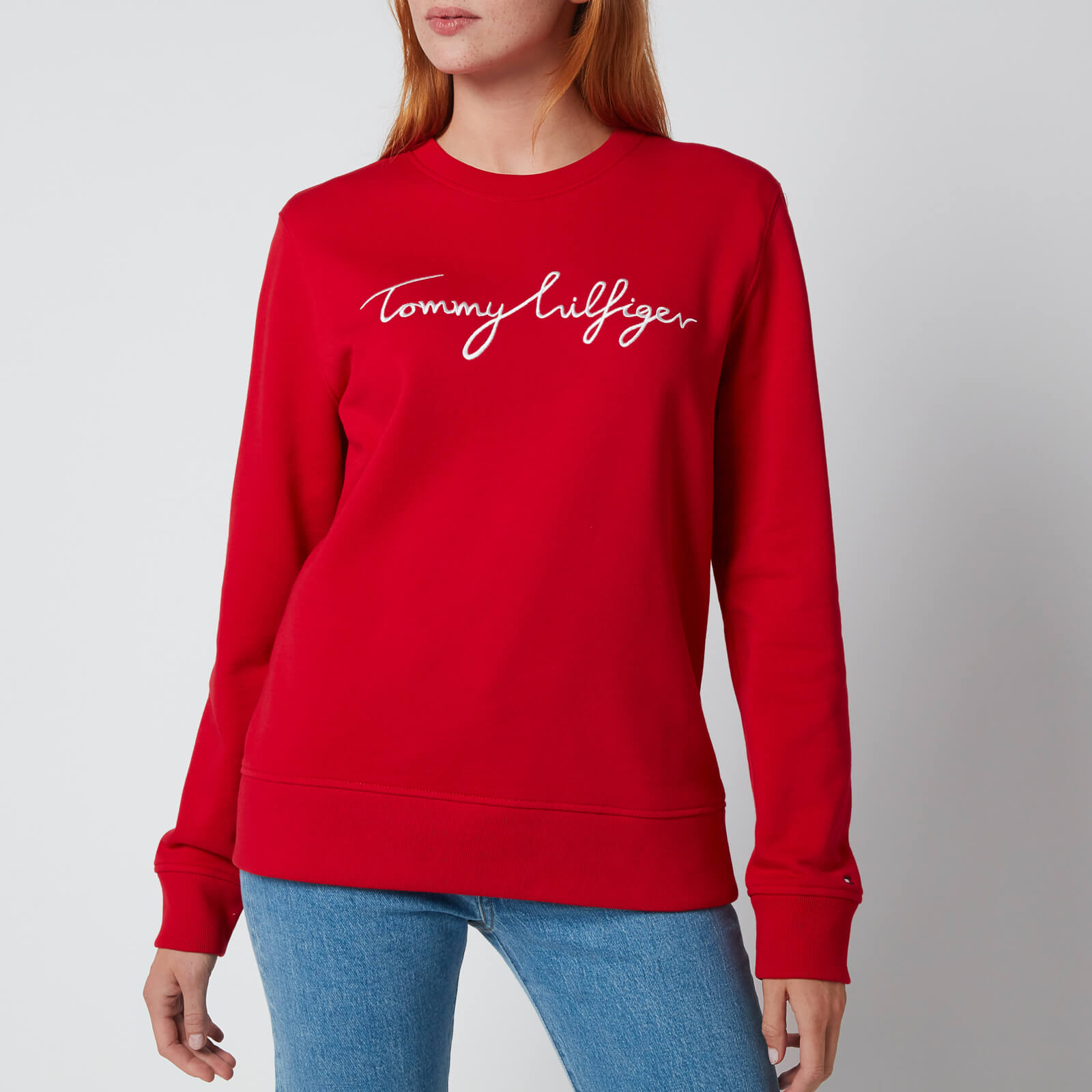 Tommy Hilfiger Women's Regular Graphic Crewneck Sweatshirt - Primary Red - XS