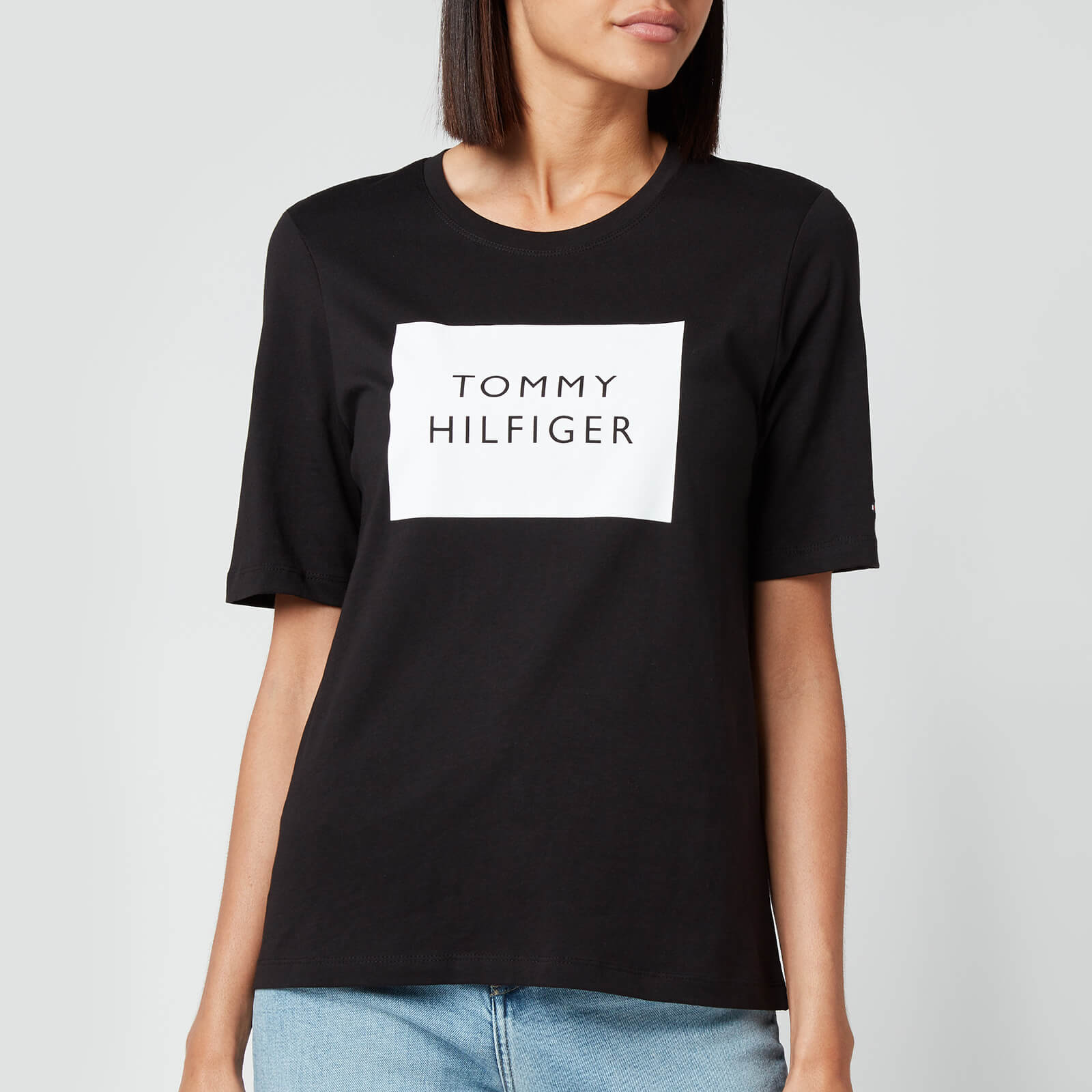 Tommy Hilfiger Women's Regular Box Crewneck T-Shirt - Black - XS