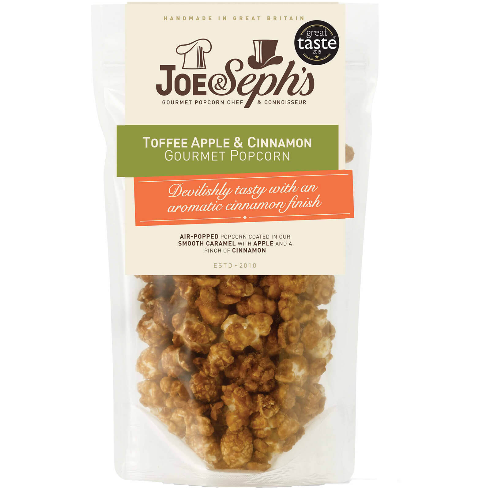 Joe & Seph's Toffee Apple & Cinnamon Popcorn Pouch - 120g
