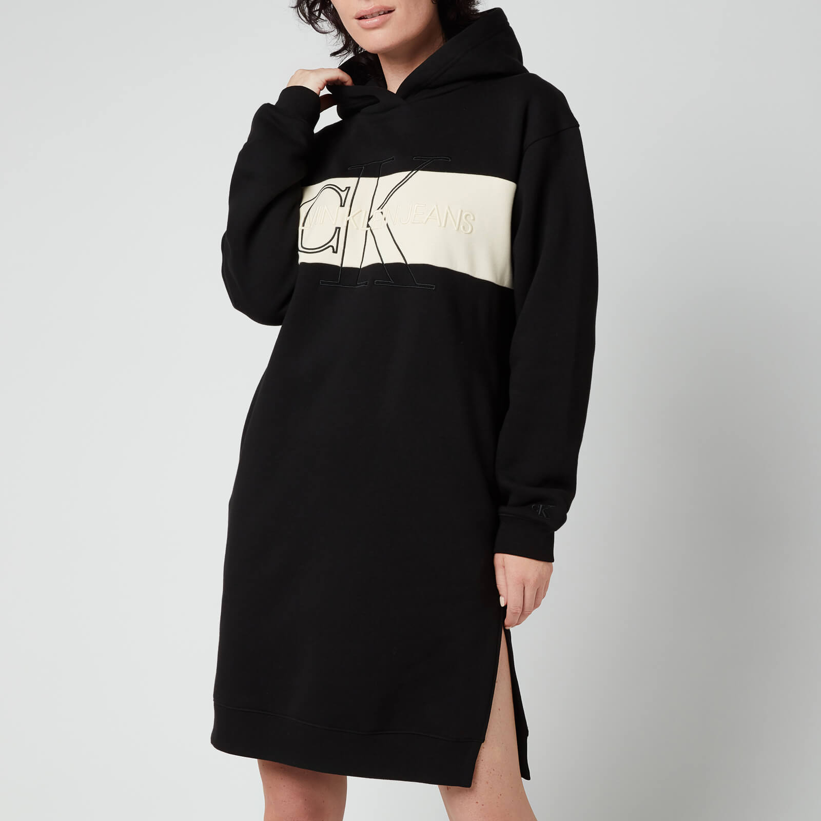 Calvin Klein Jeans Women's Monogram Blocking Hoodie Dress - CK Black - S