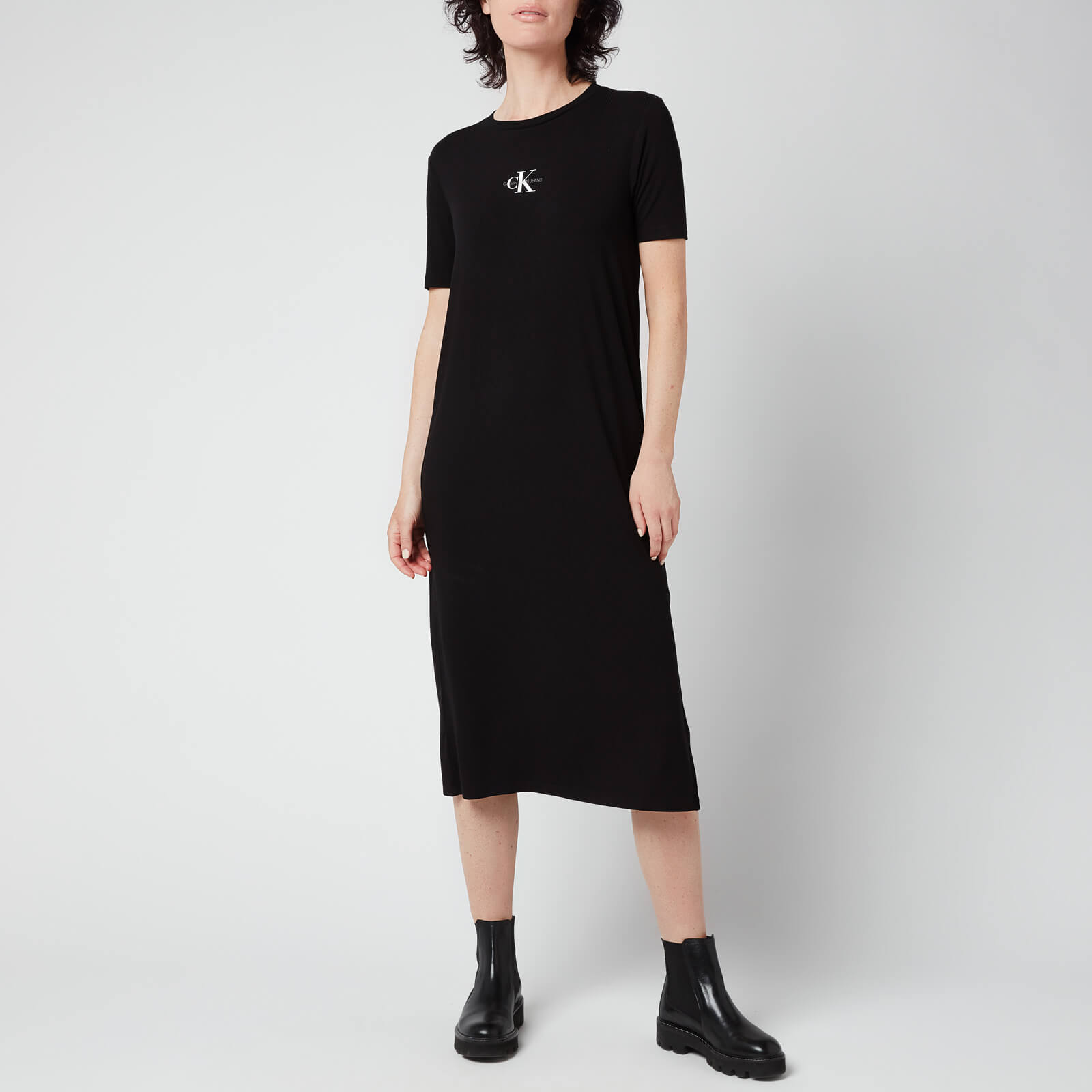 Calvin Klein Jeans Women's Rib Maxi T-Shirt Dress - CK Black - XS