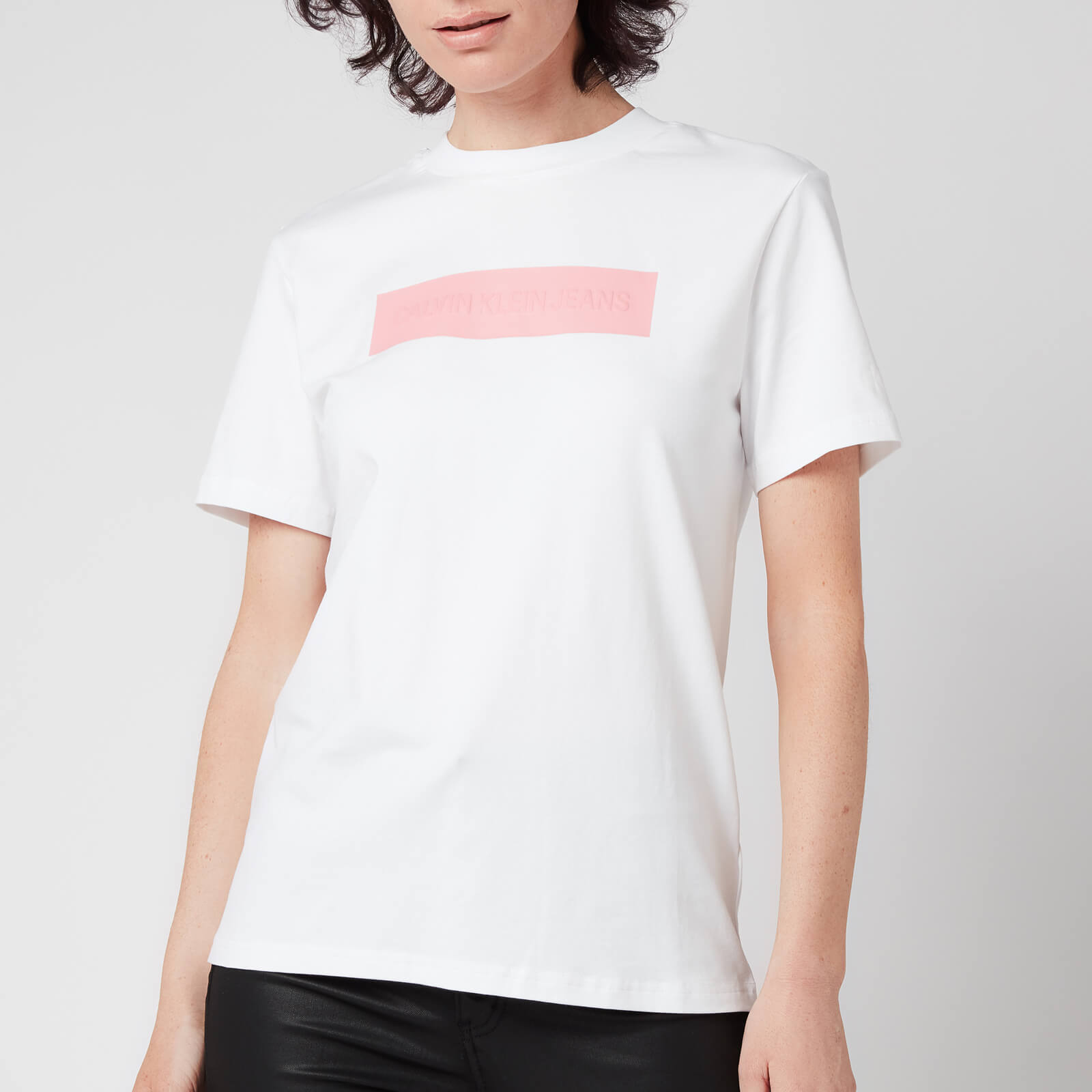 Calvin Klein Jeans Women's Hero Logo T-Shirt - Bright White/Soft Berry - XS